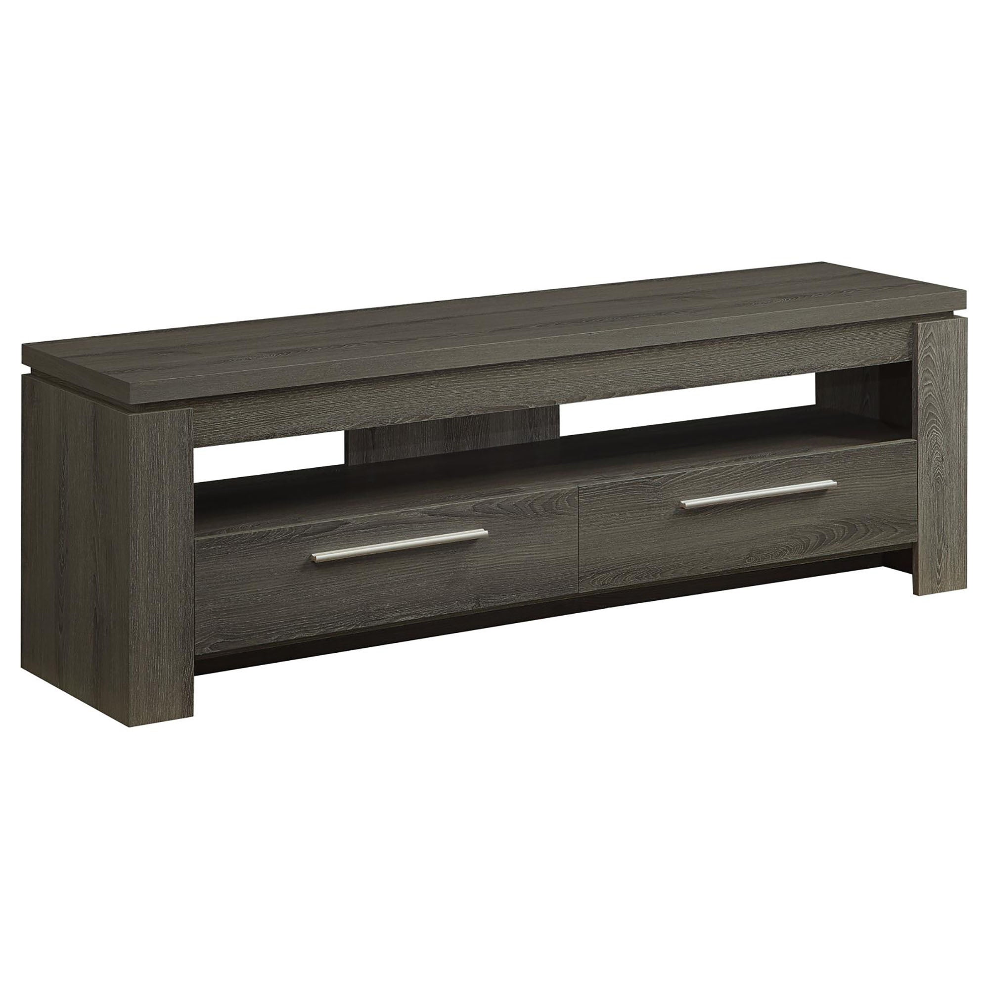 Weathered Gray 59" 2-Drawer TV Console