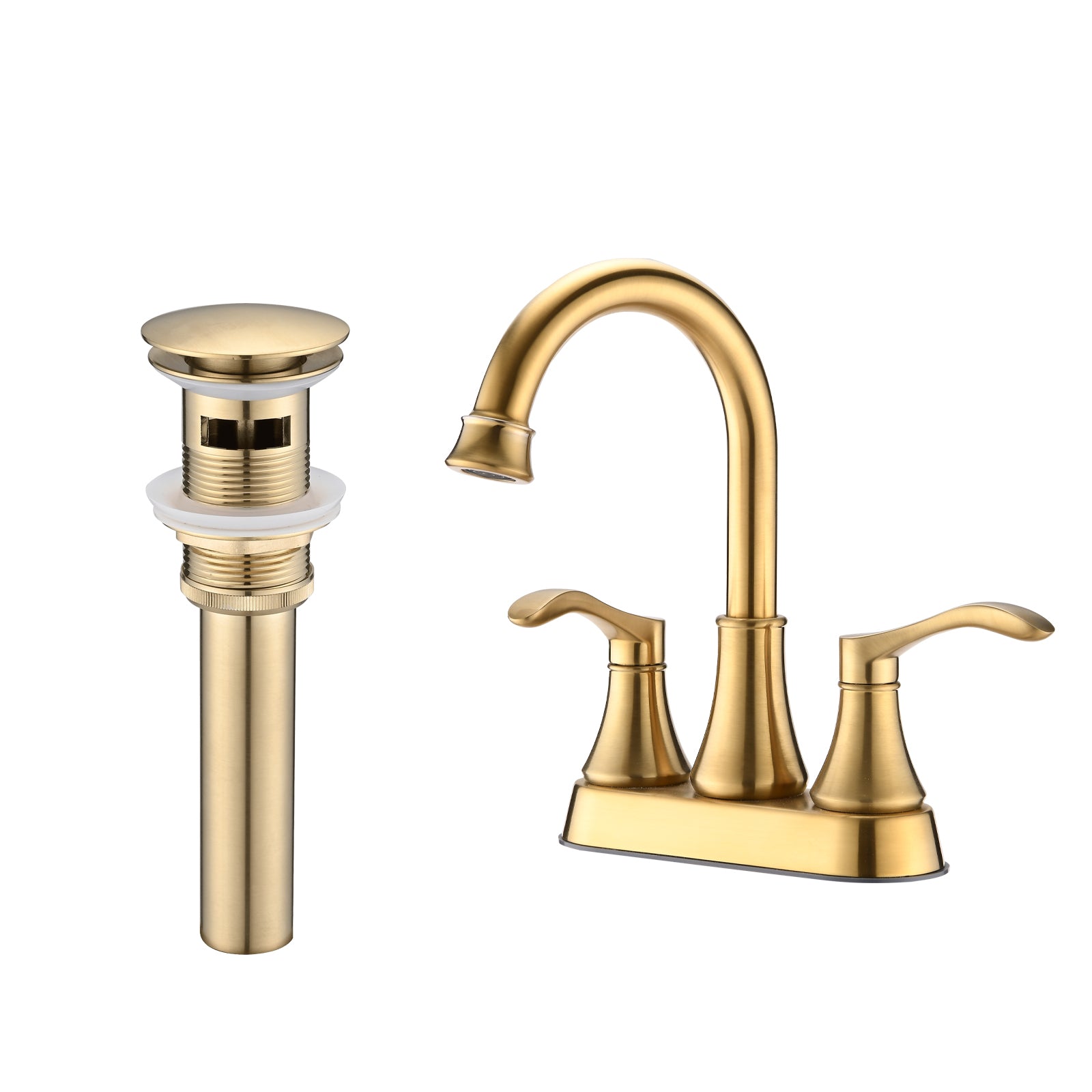 Brushed Gold 4" Centerset Bathroom Faucet