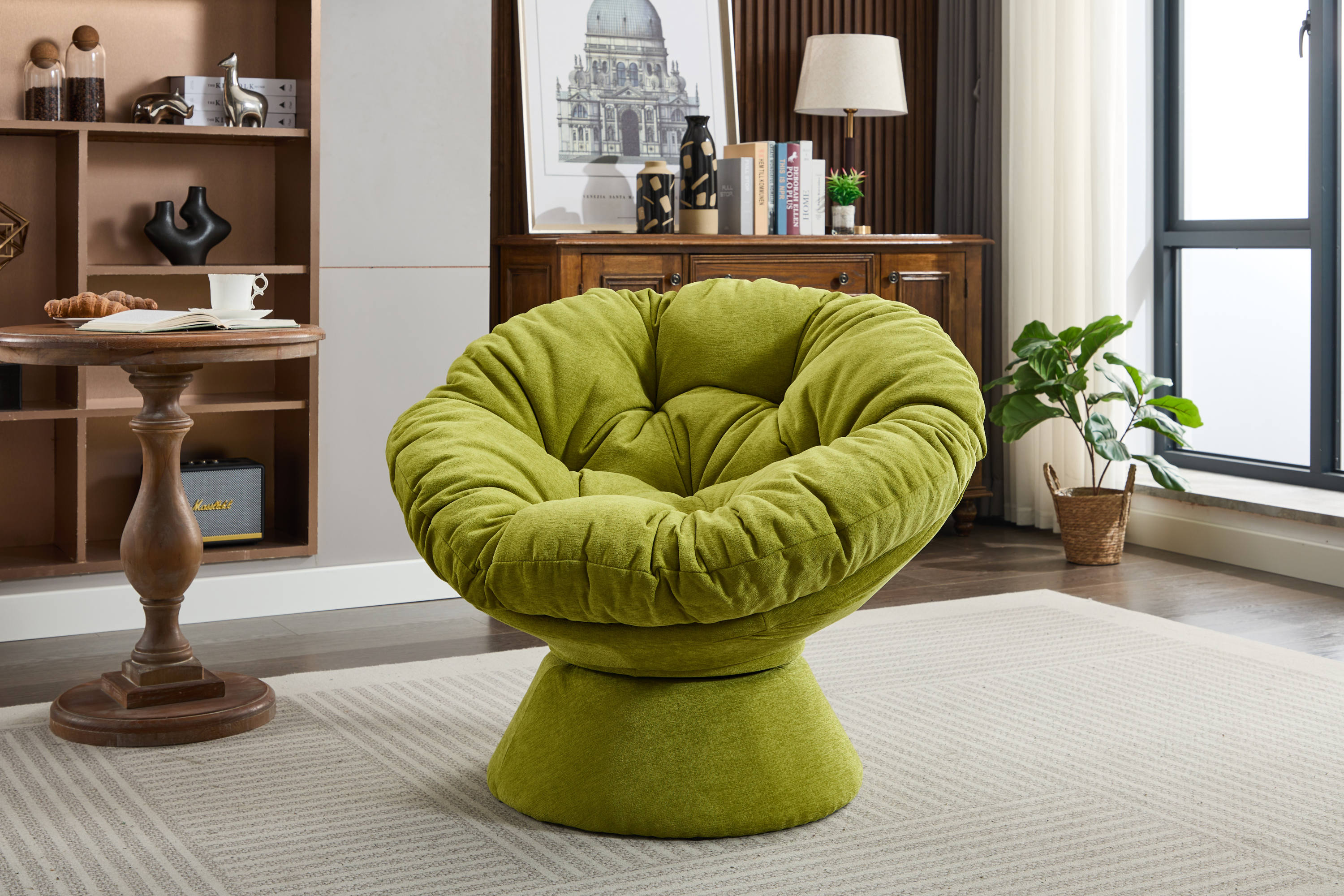 Oversized Swivel Chair: Papasan & Barrel Styles
