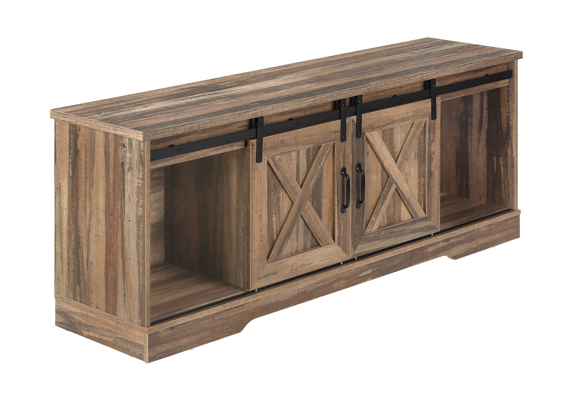 60" TV Stand Console | Media Entertainment Center | Brown