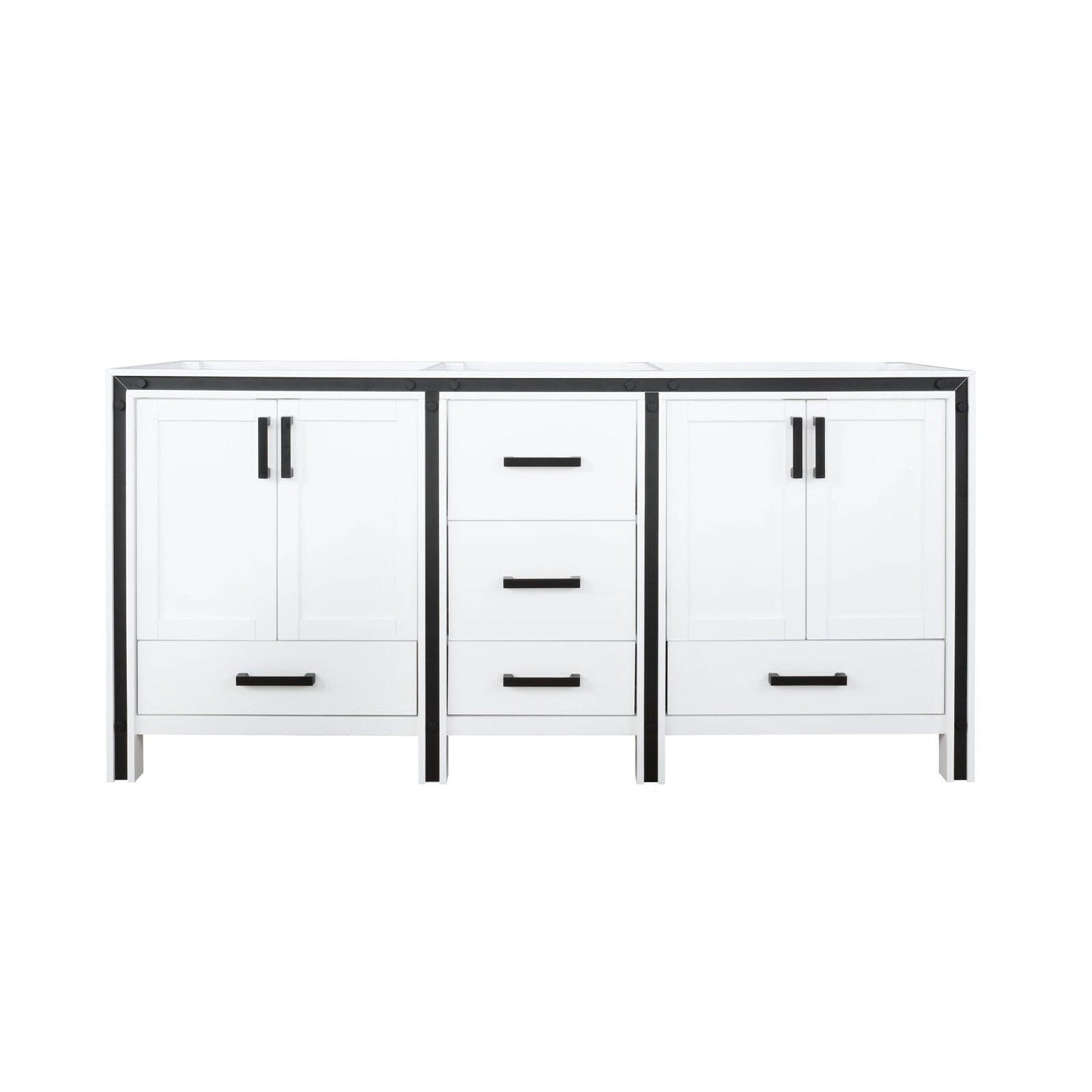 72" White Double Bathroom Vanity: 22" Deep