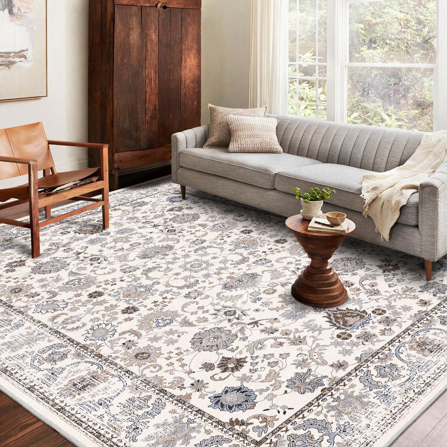 Bohemian 8x10 Area Rug: Washable & Non-Slip