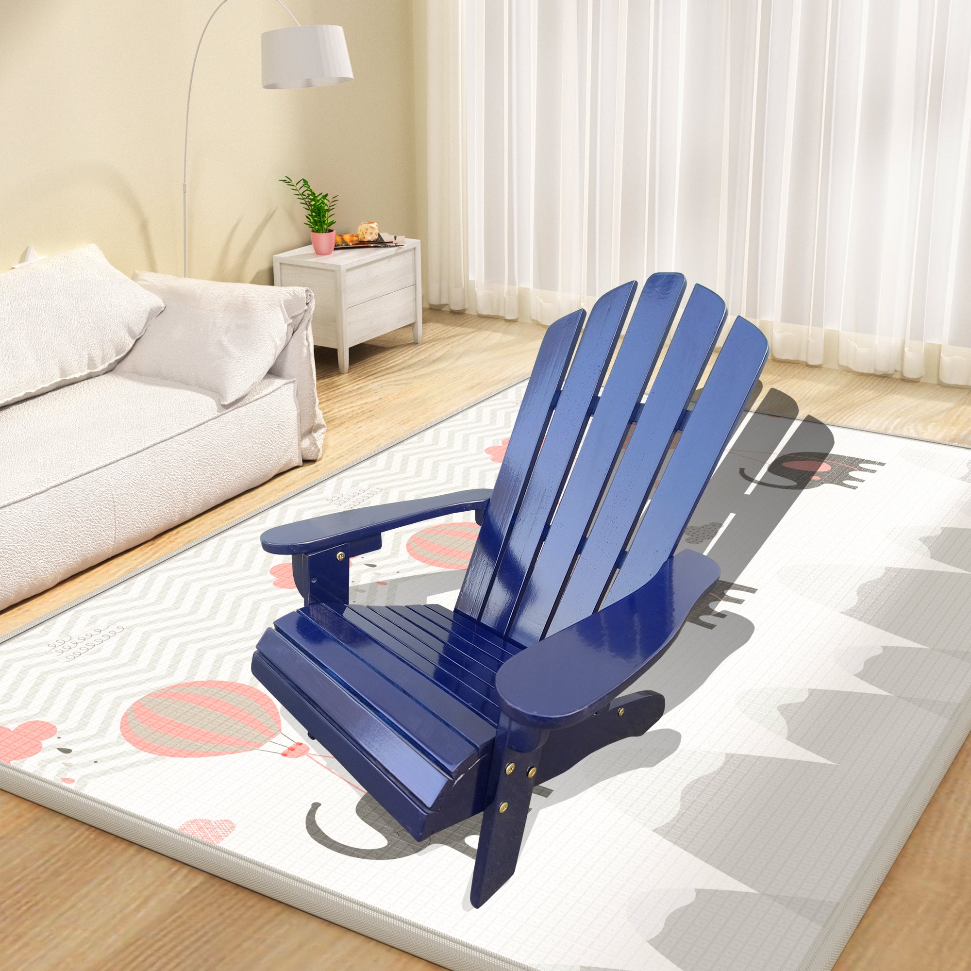 Kids' Adirondack Chair: Blue Wood, Indoor/Outdoor
