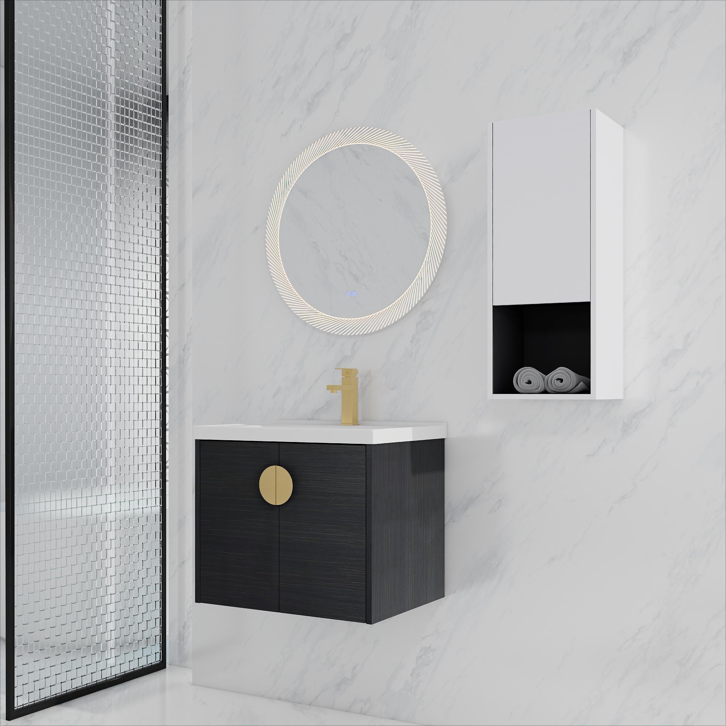 24" Wall-Mounted Bathroom Vanity with Sink