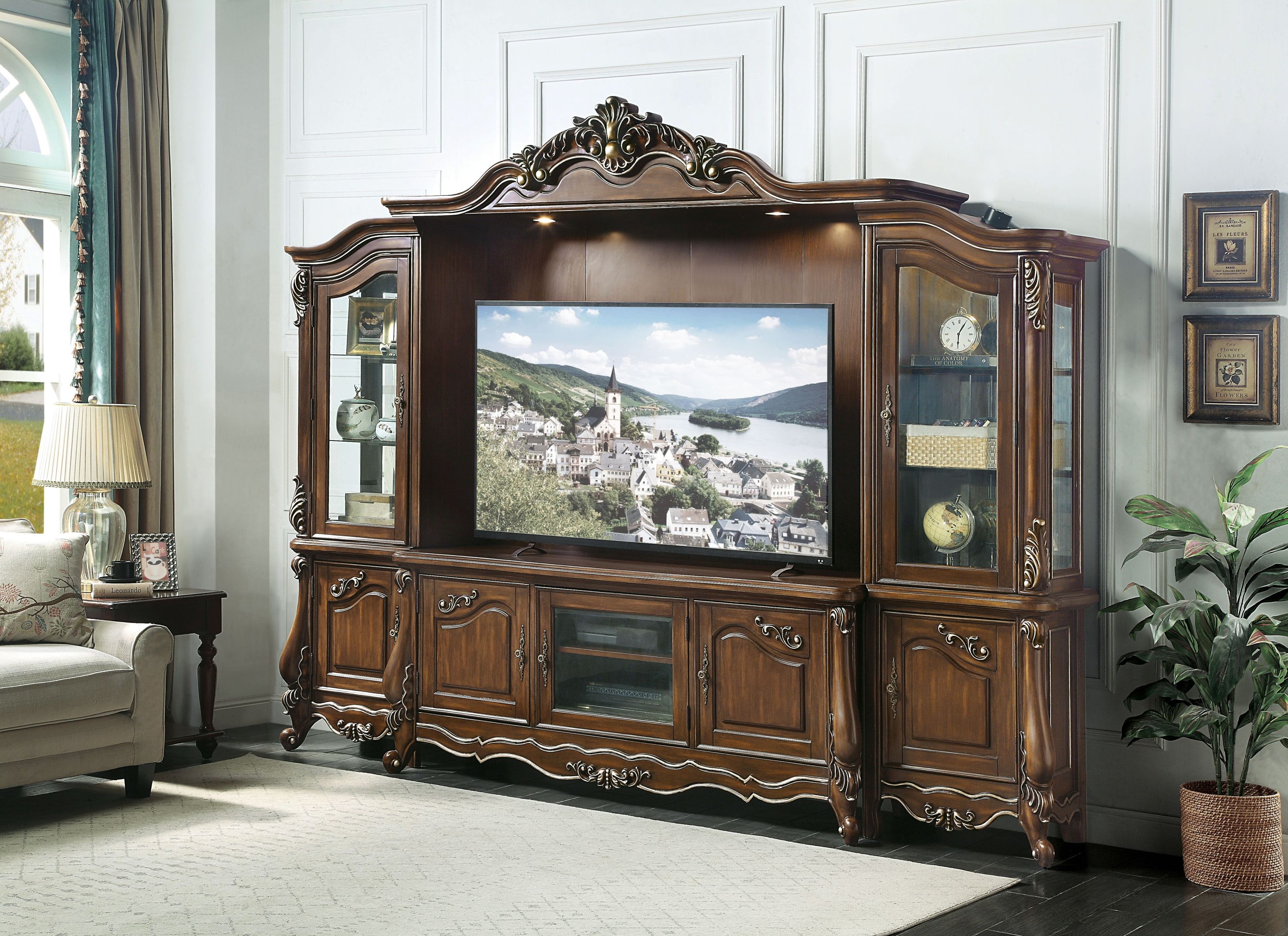 Latisha Antique Oak Entertainment Center