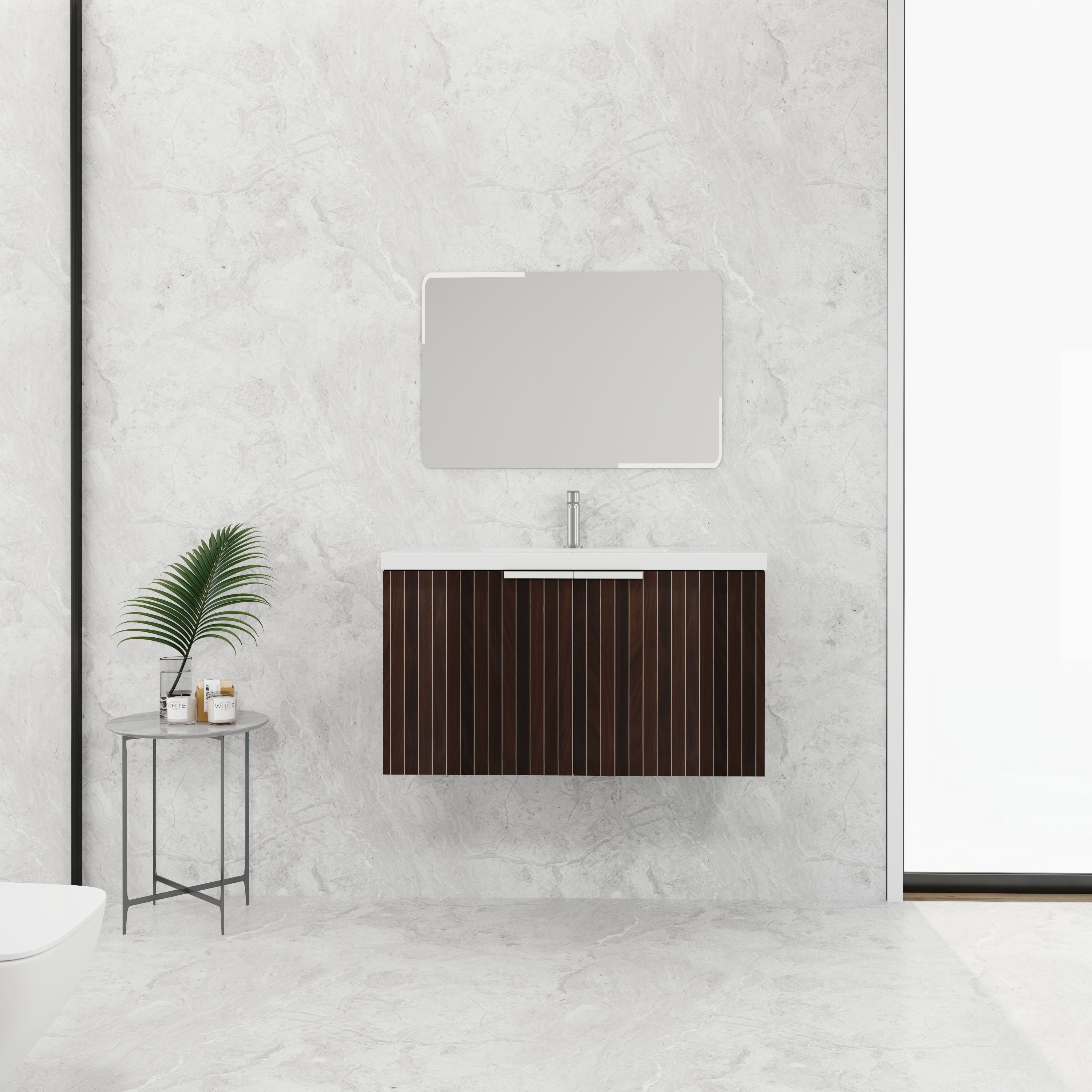 36" Bathroom Vanity: Resin Sink & Soft Close