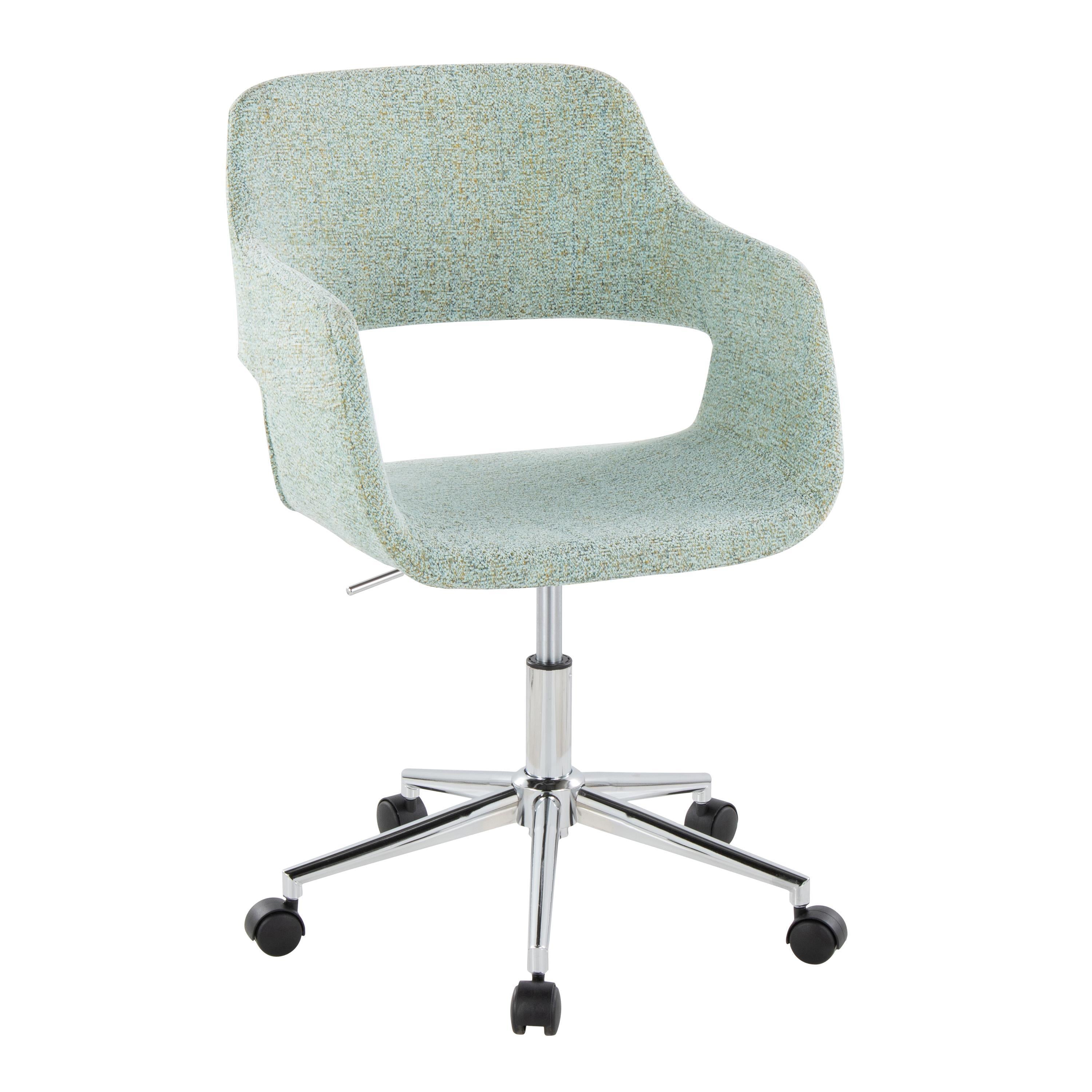 Margarite Task Chair, Chrome/Light Green