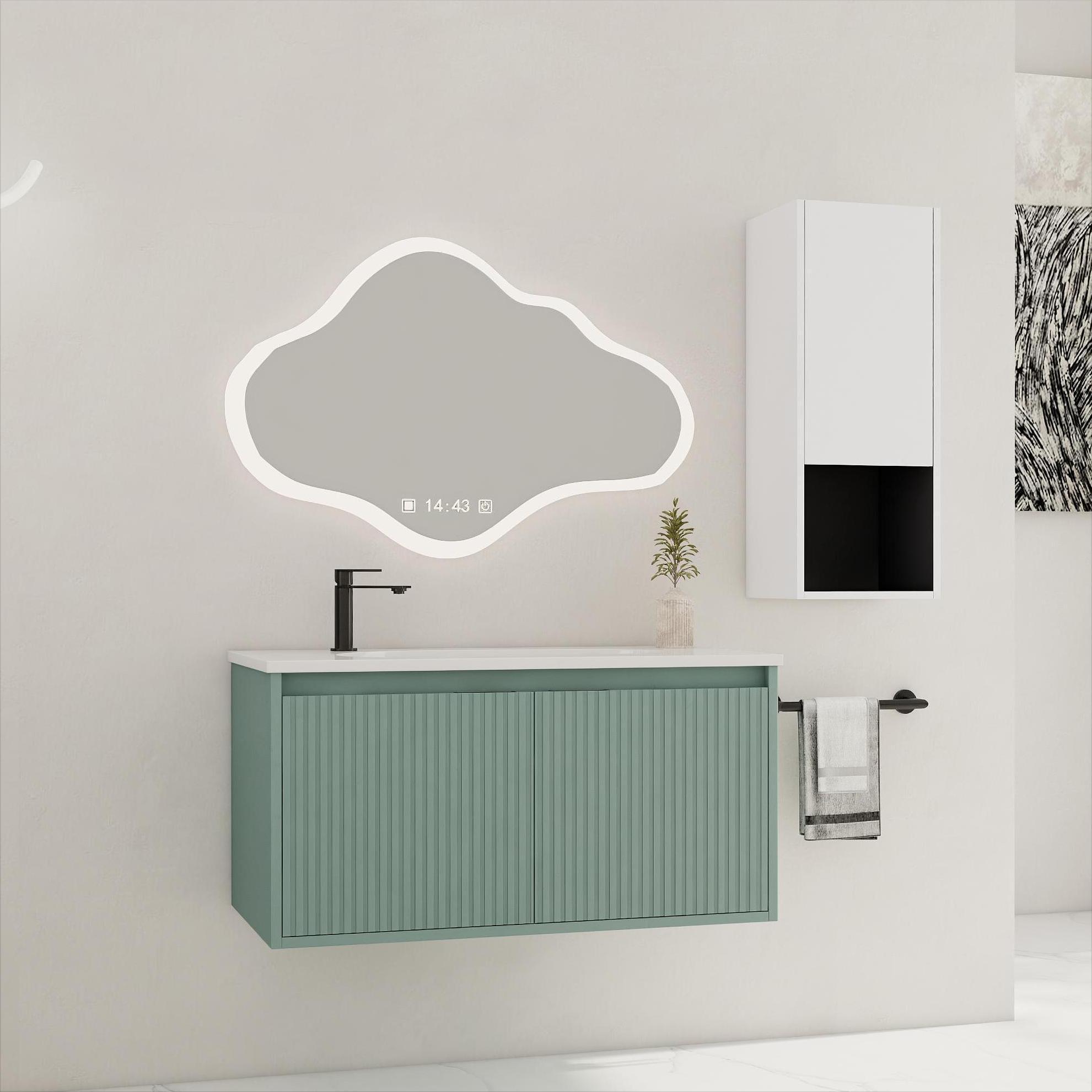 36" Floating Vanity: Resin Sink & Cabinet