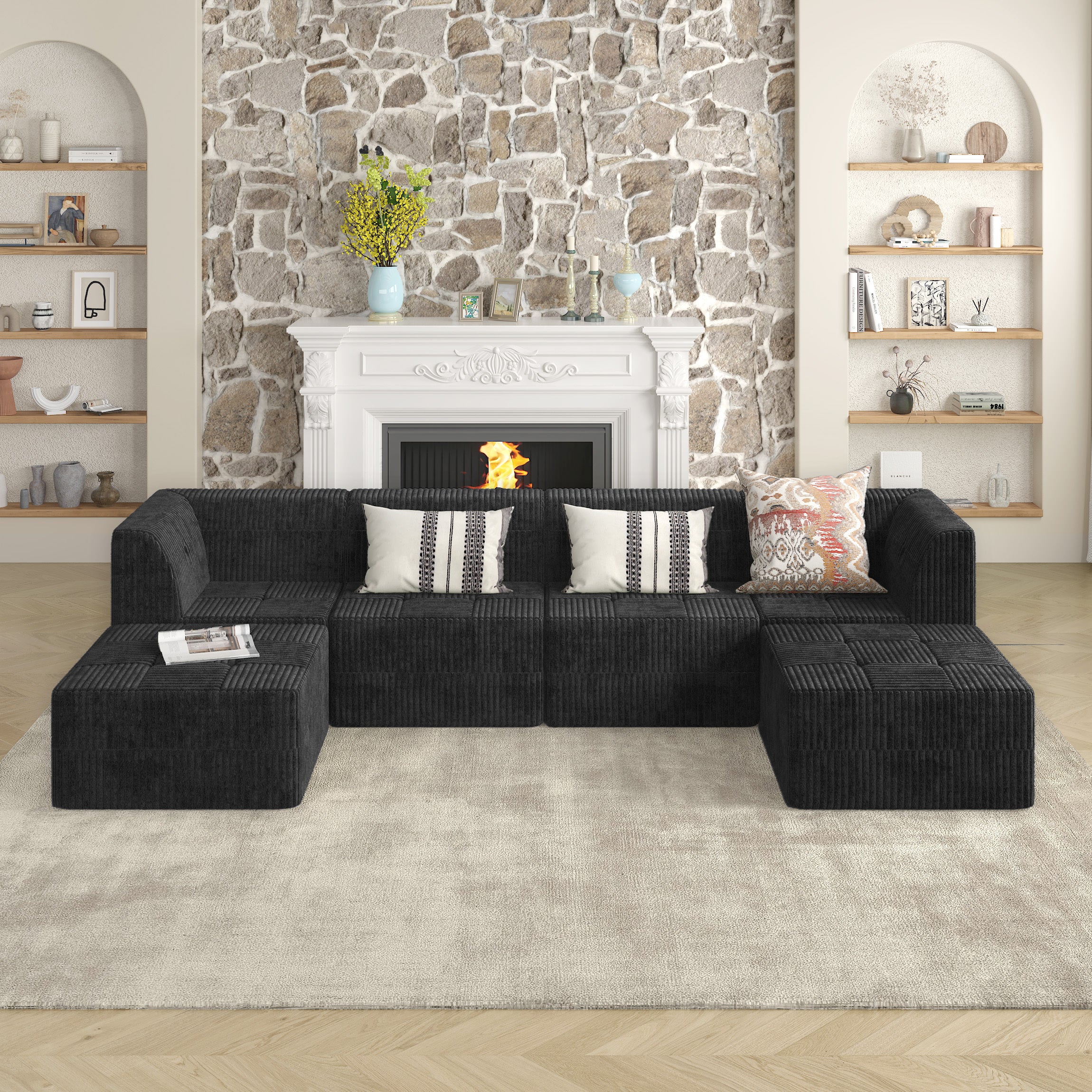 U-Shaped Sectional Sofa: Modern Minimalist Style