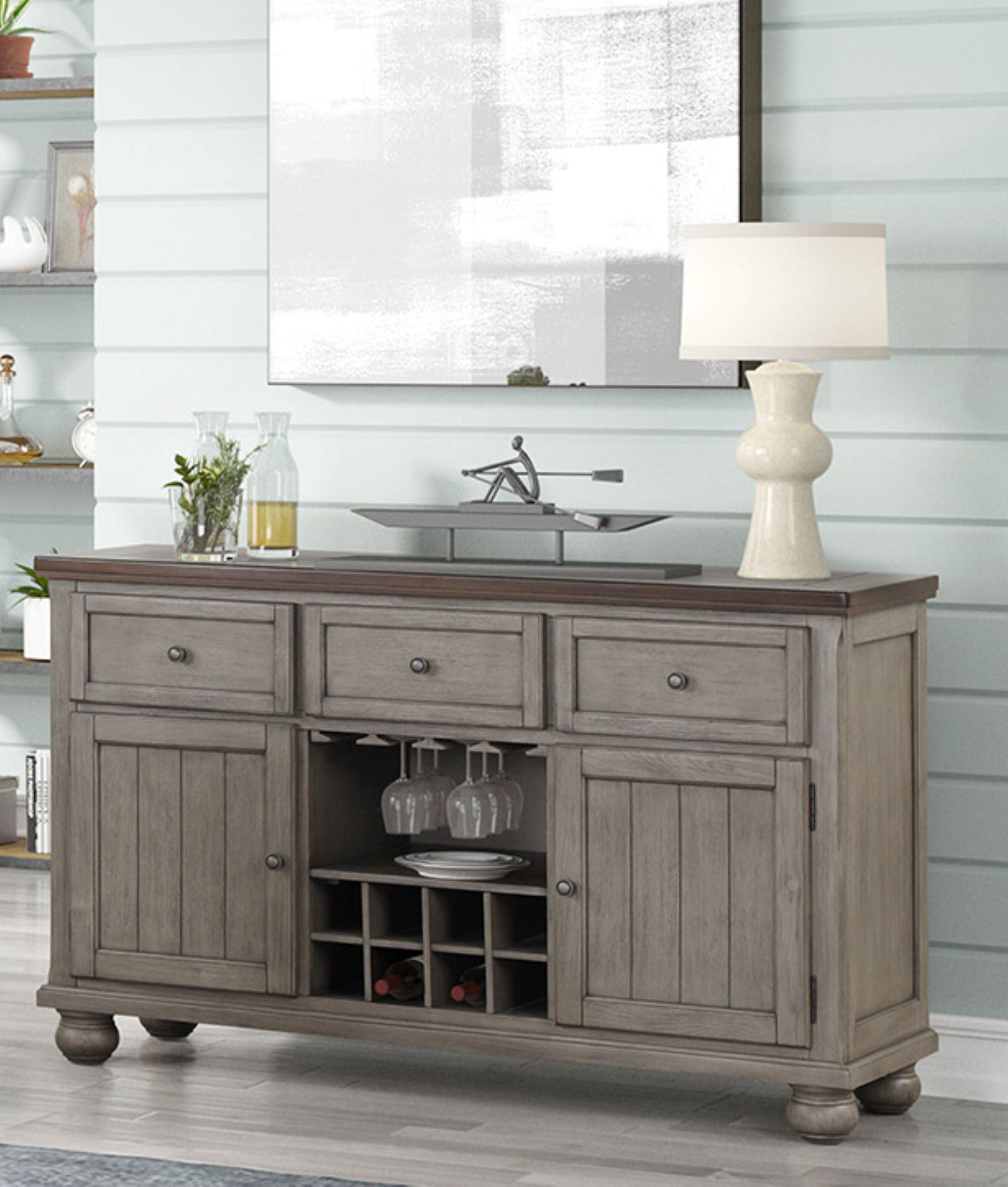 Rustic Two-Tone Server with Powerpack