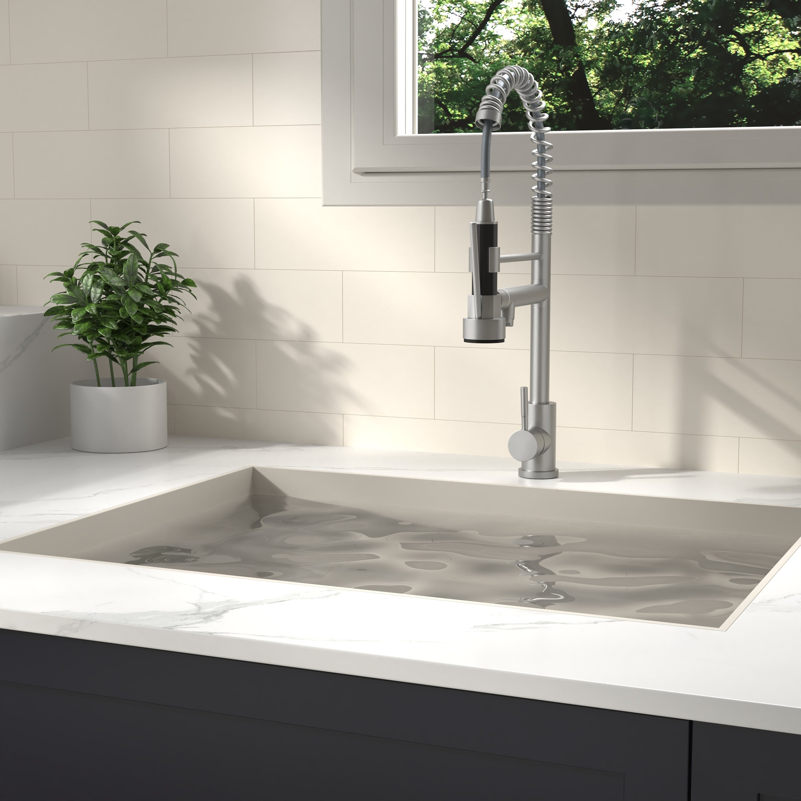 CUPC Certified Kitchen Faucet - Brushed Nickel