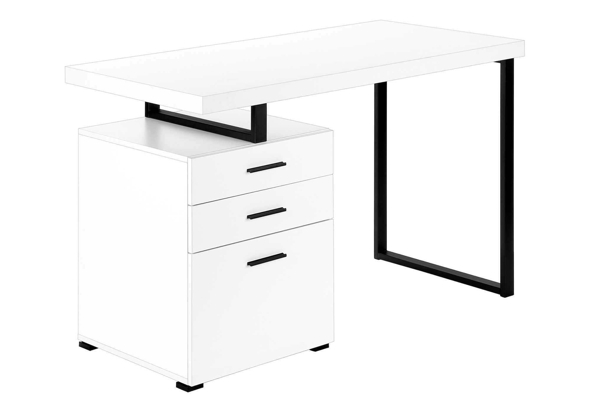48" White Computer Desk w/ Drawers | Modern Home Office Desk