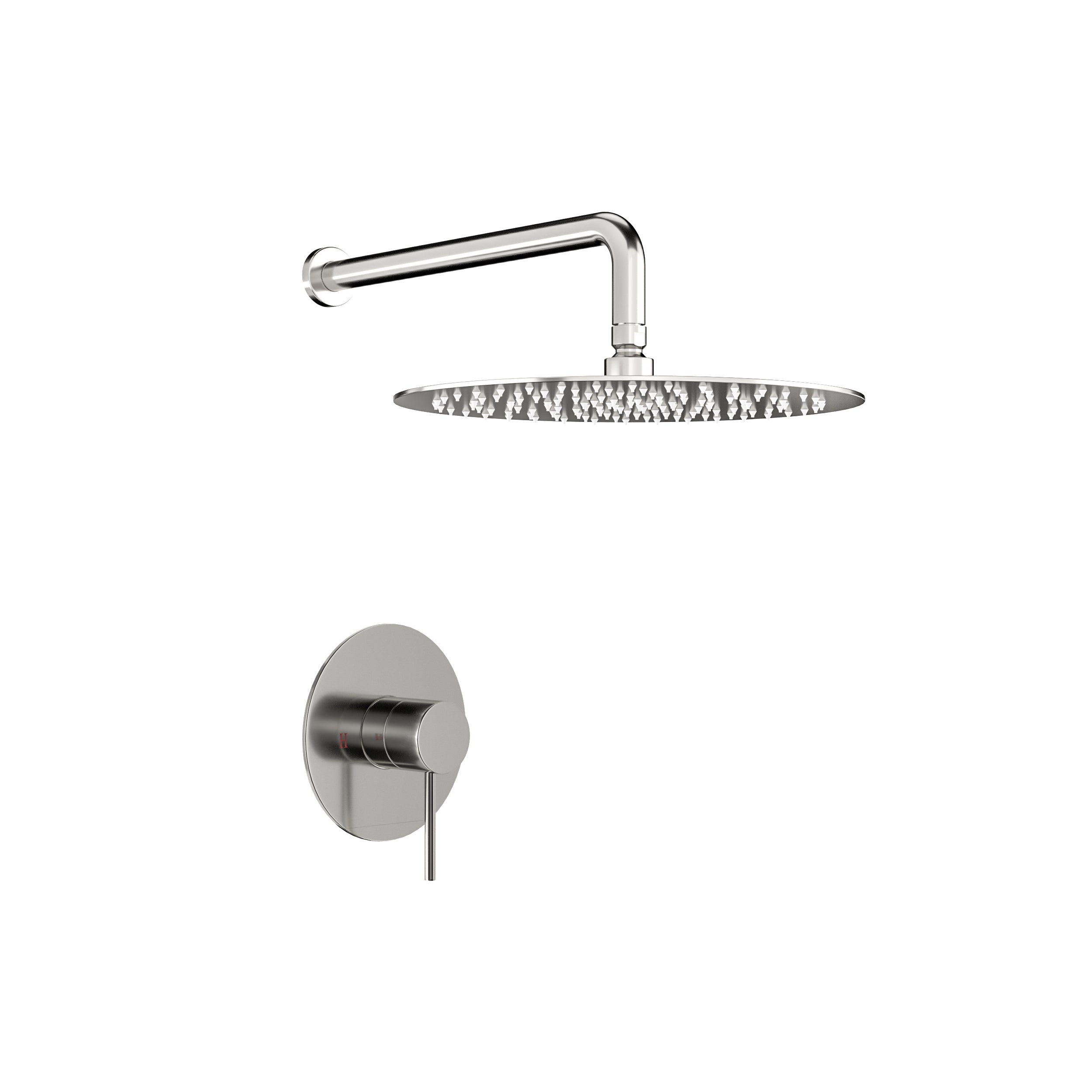 Rainfall Shower System: Brushed Nickel 10" Head