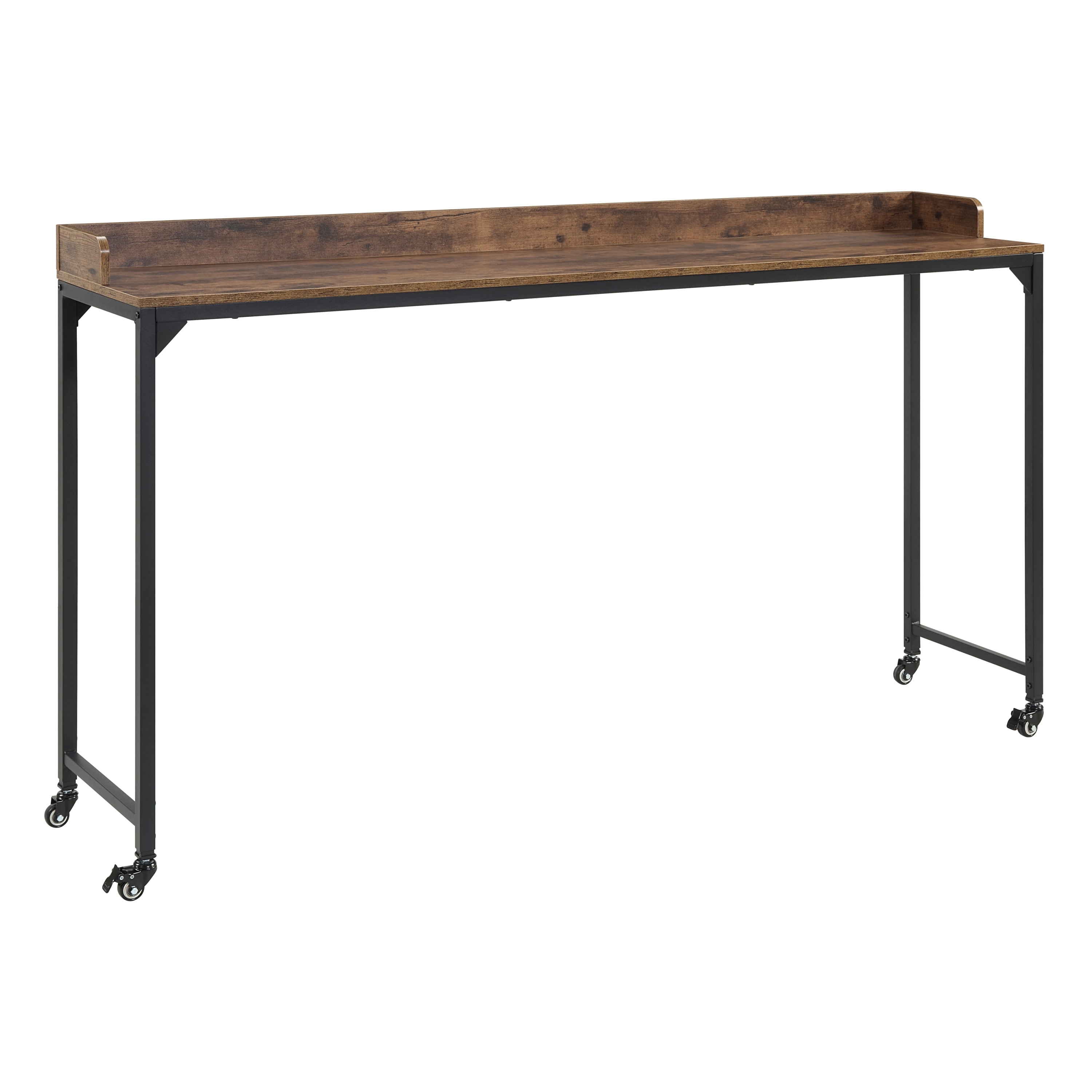 Rustic Over Bed Desk w/ Adjustable Height & Casters