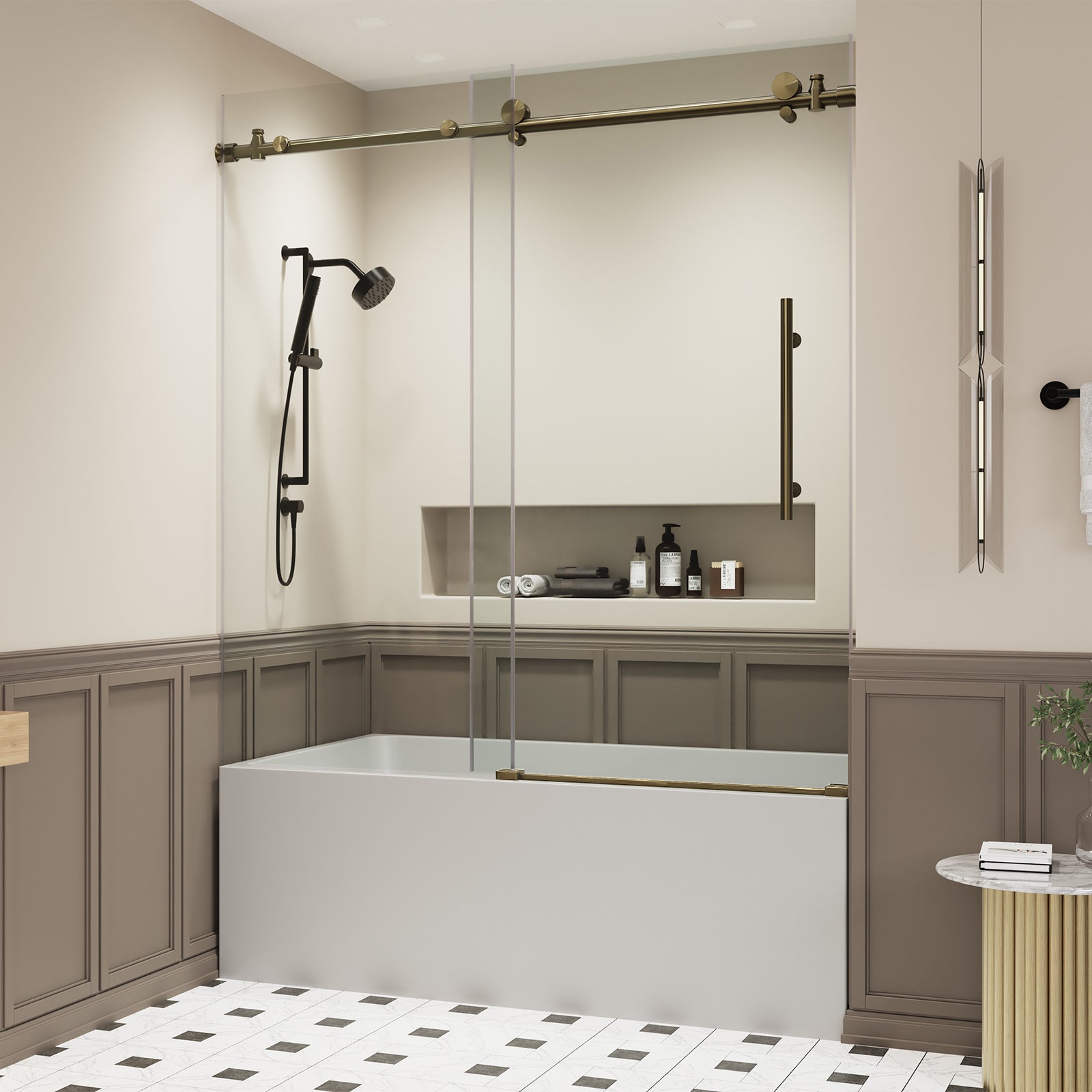 60" Frameless Sliding Shower Door - 5/16" Glass