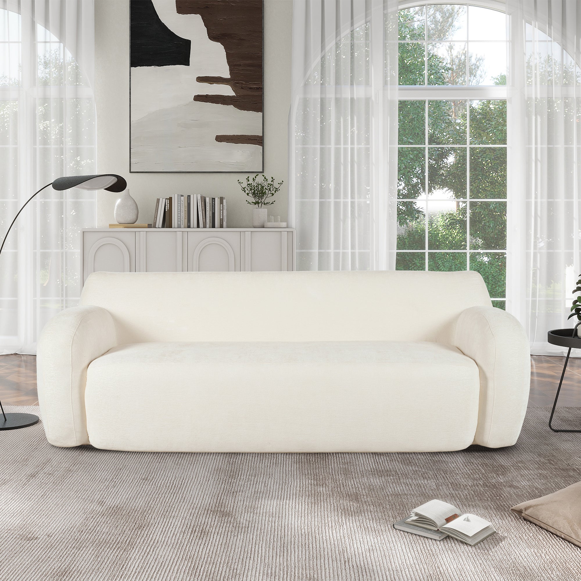 U-Style 81.5" Minimalist Curved Sofa