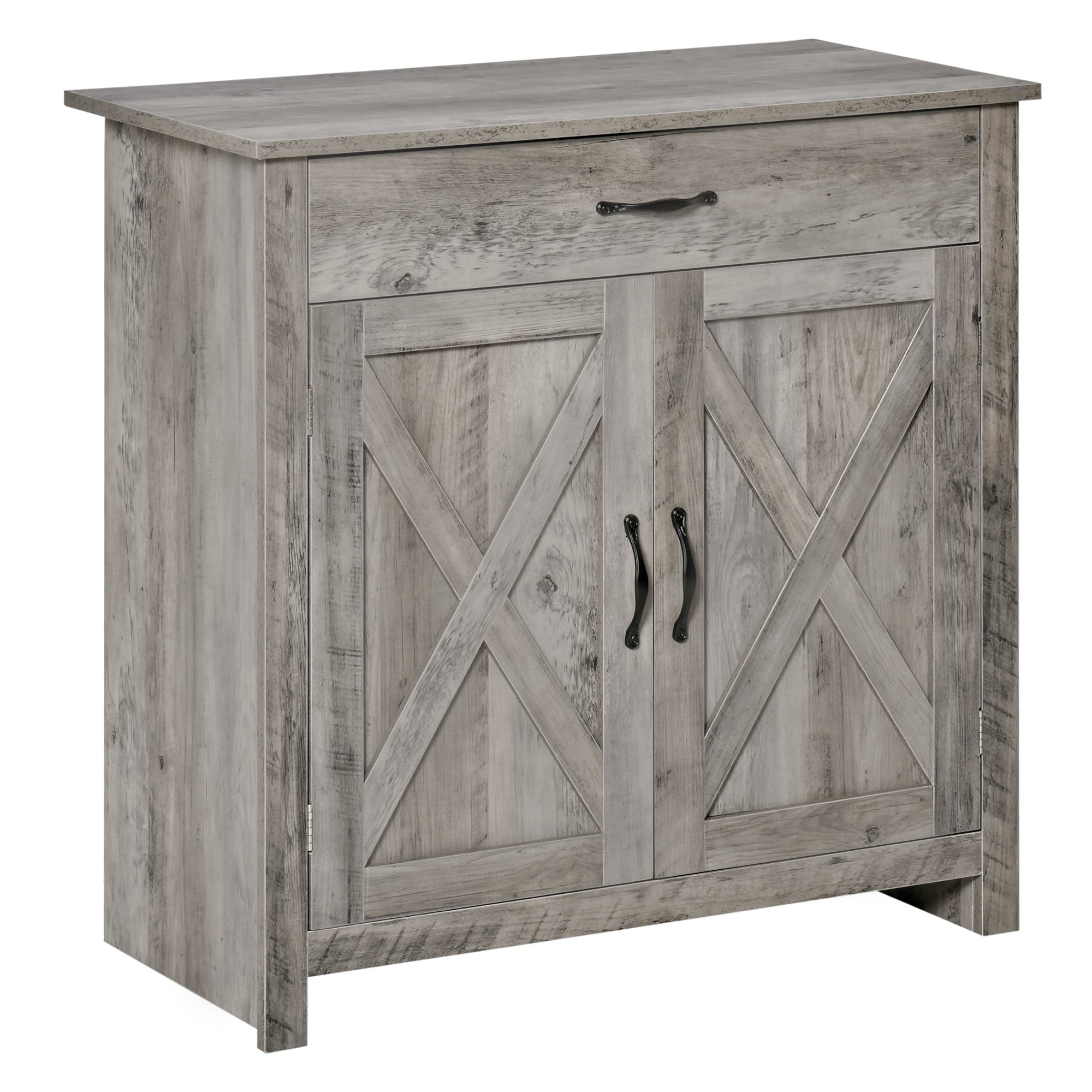 Farmhouse Buffet: Barn Door Style Kitchen Cabinet