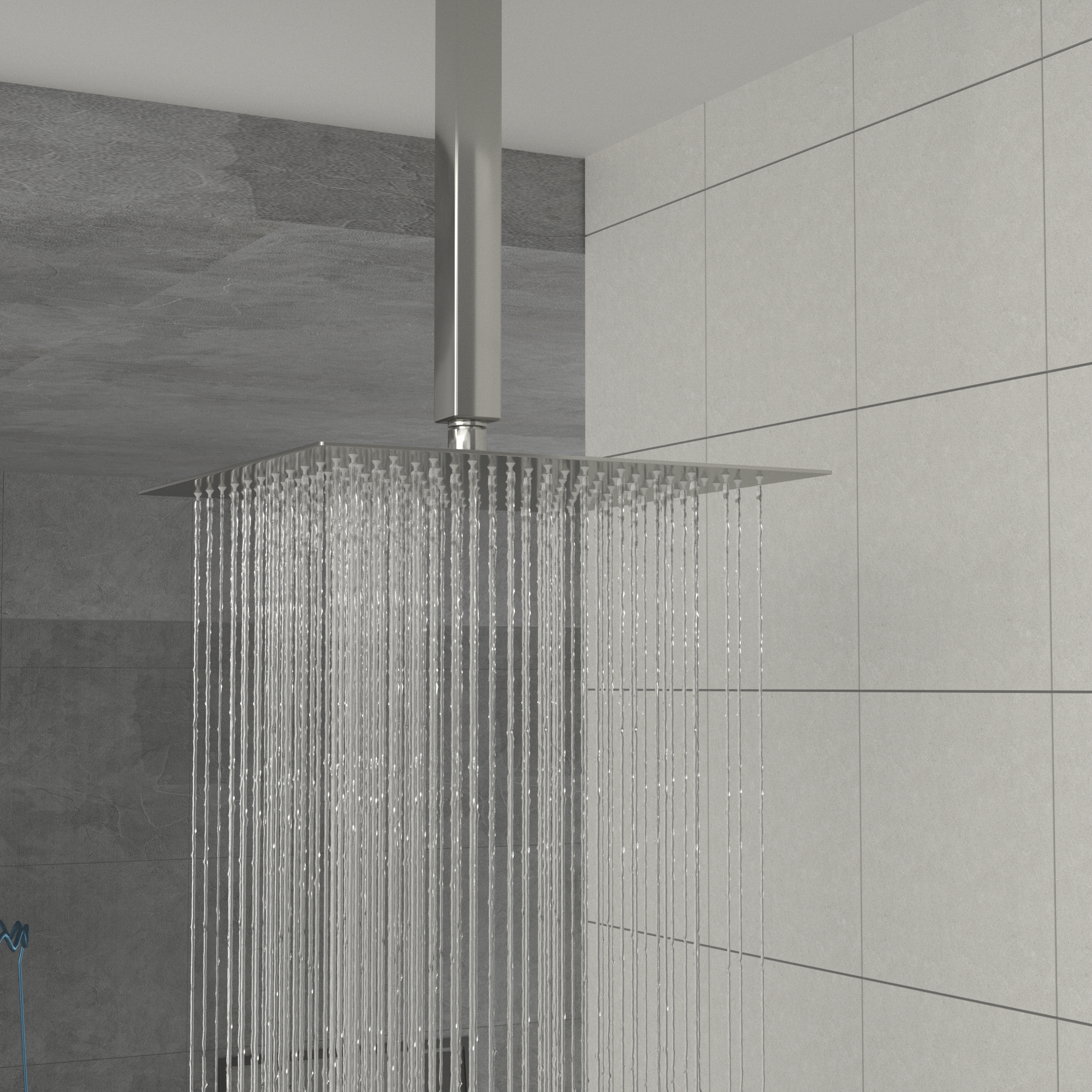 16" Square Rain Shower Head, Brushed Nickel