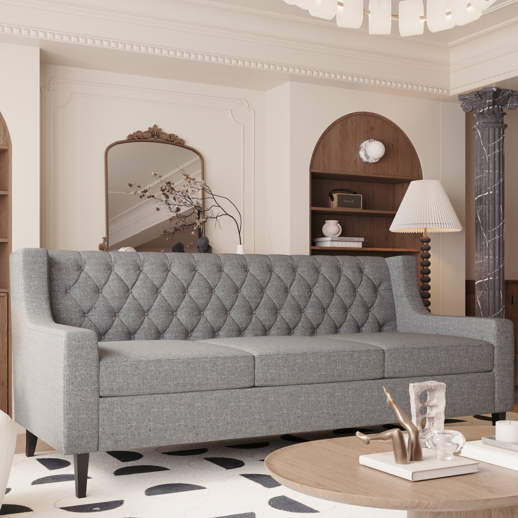 Mid-Century Modern 78.75" 3-Seater Sofa