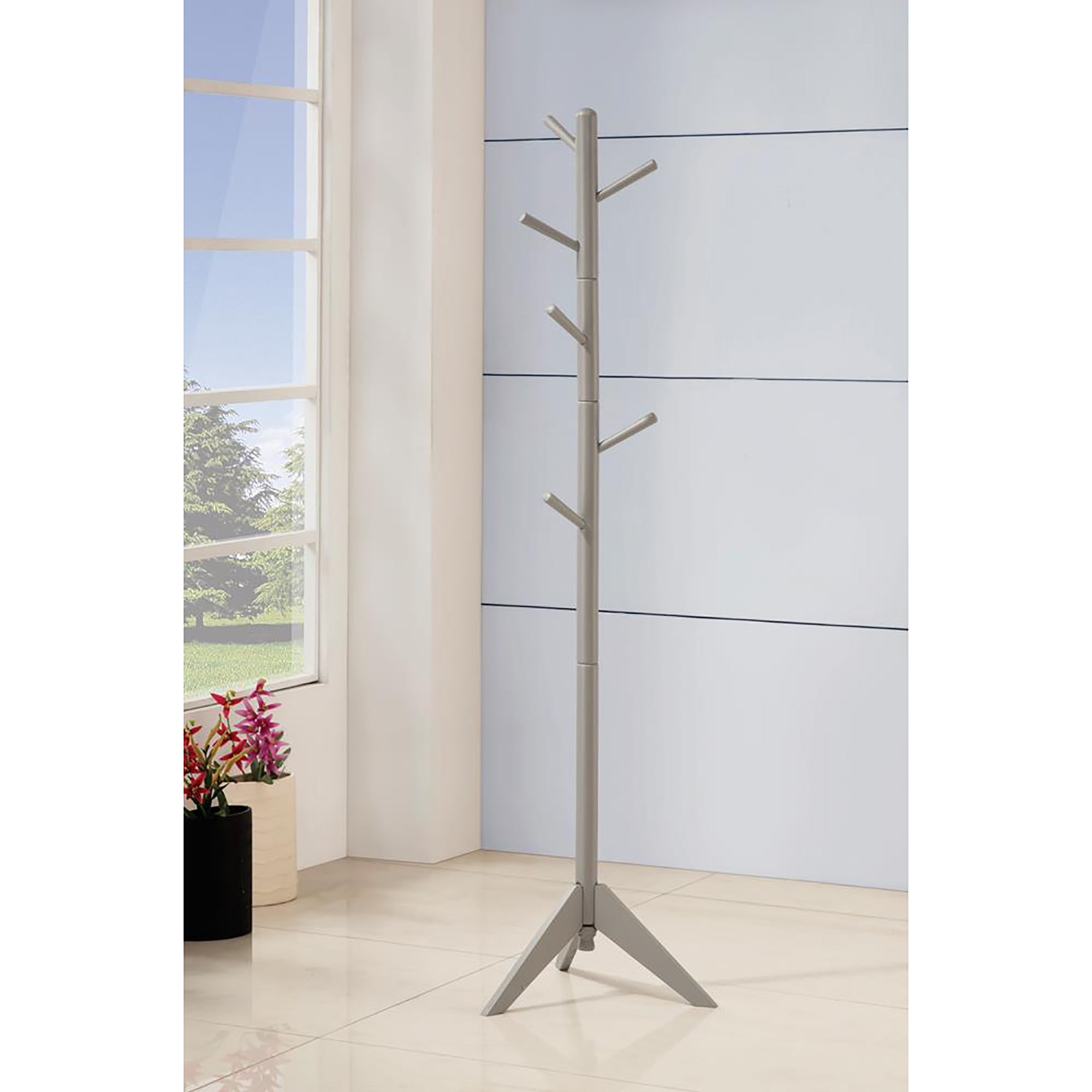 Grey 6-Hook Coat Rack | Stylish & Durable
