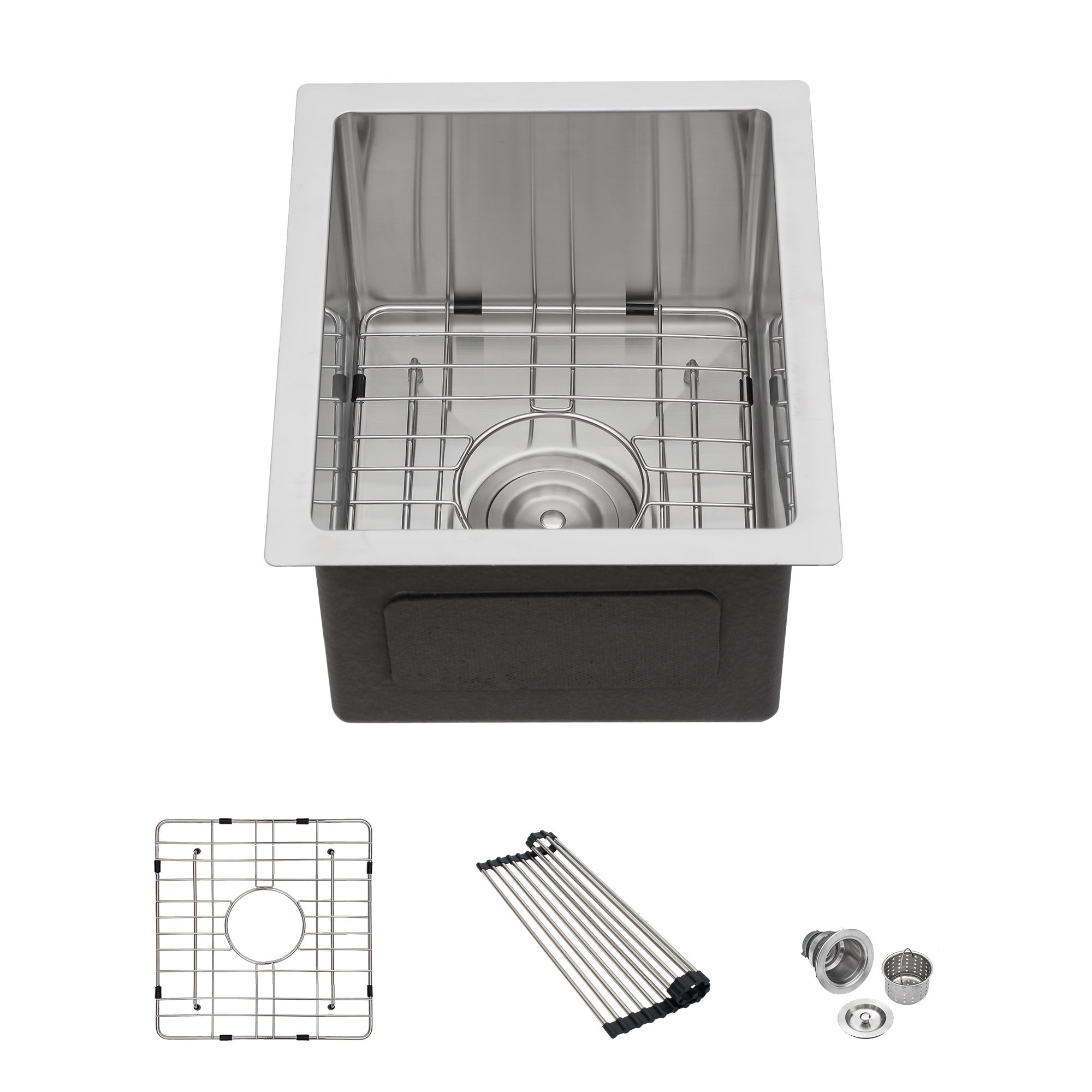13" Undermount Kitchen Sink: Stainless Steel, Single Bowl