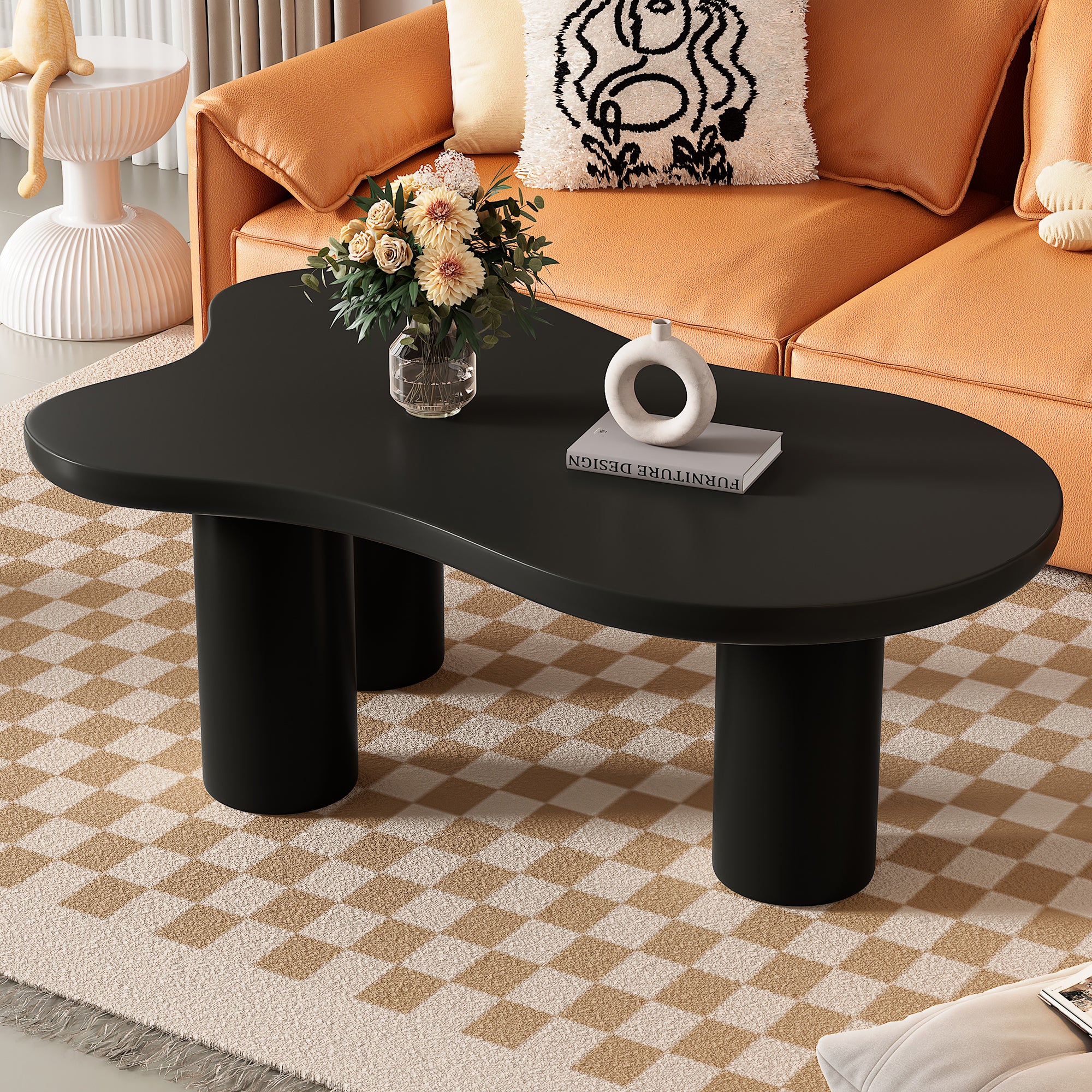 Cloud Coffee Table 44" Cream Irregular End Table