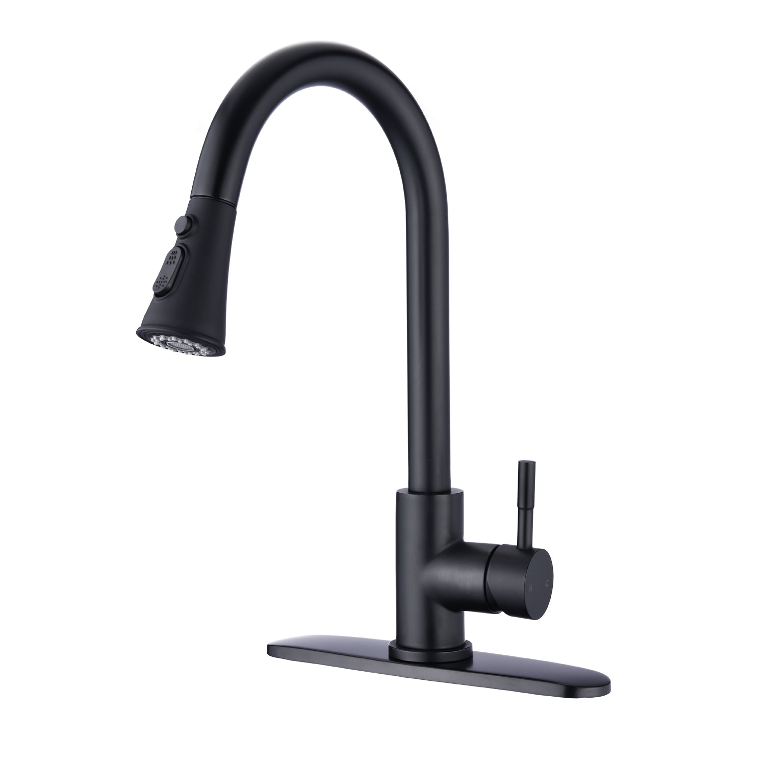 Matte Black Pull-Down Kitchen Faucet Sprayer