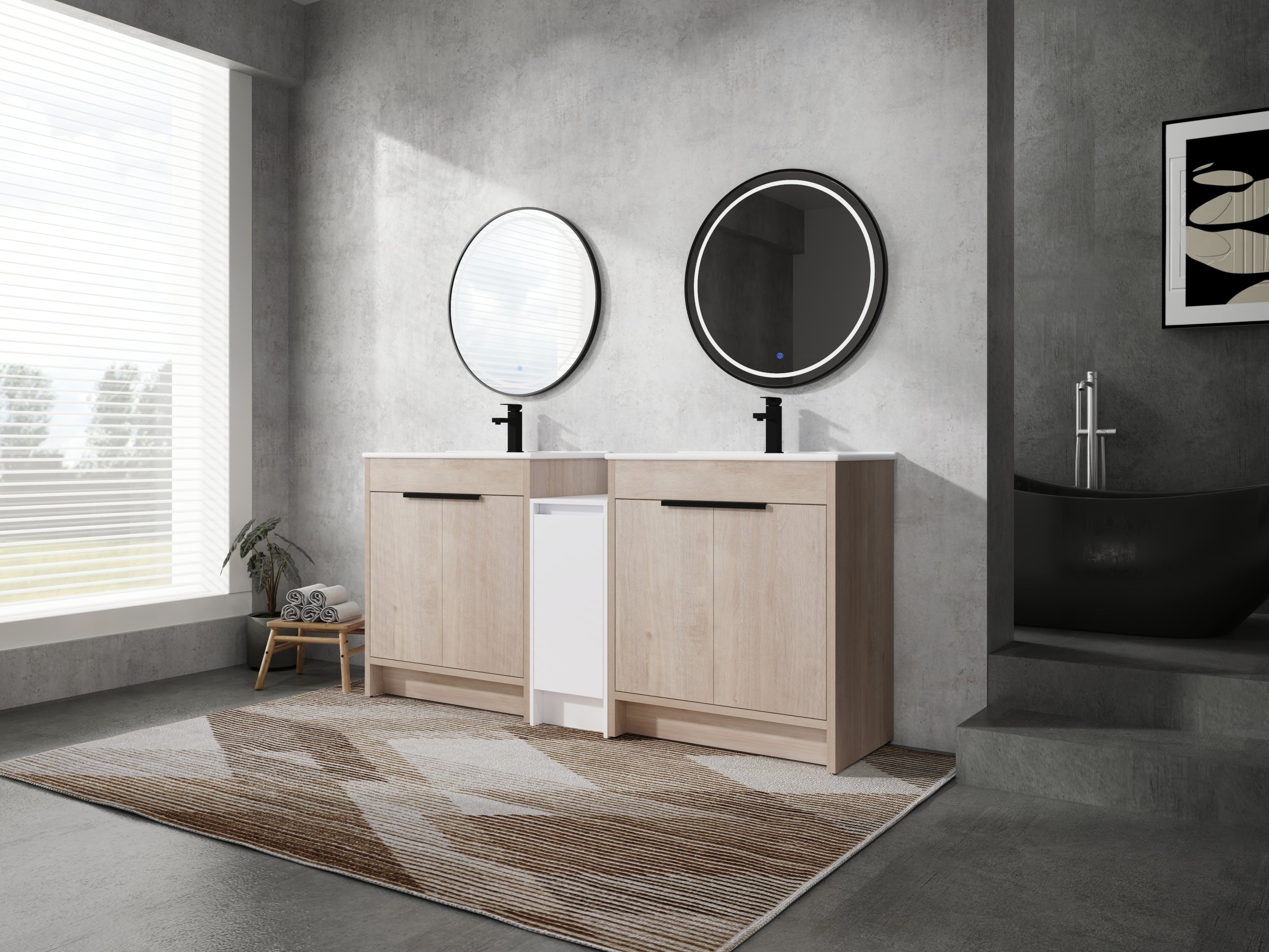 72" Freestanding Bathroom Vanity with Sink & Storage