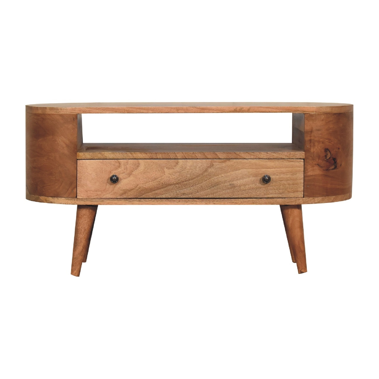 Solid Wood Mini Rounded Entertainment Unit | Artisan Furniture