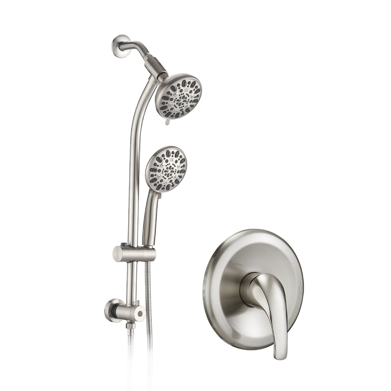 7-Setting Dual Shower Head System: Stainless Steel