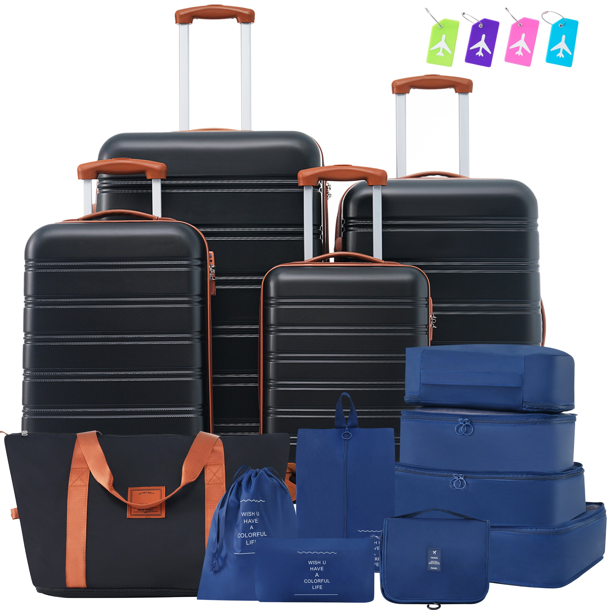 Lightweight 4-Piece Hardshell Luggage Set w/TSA Lock