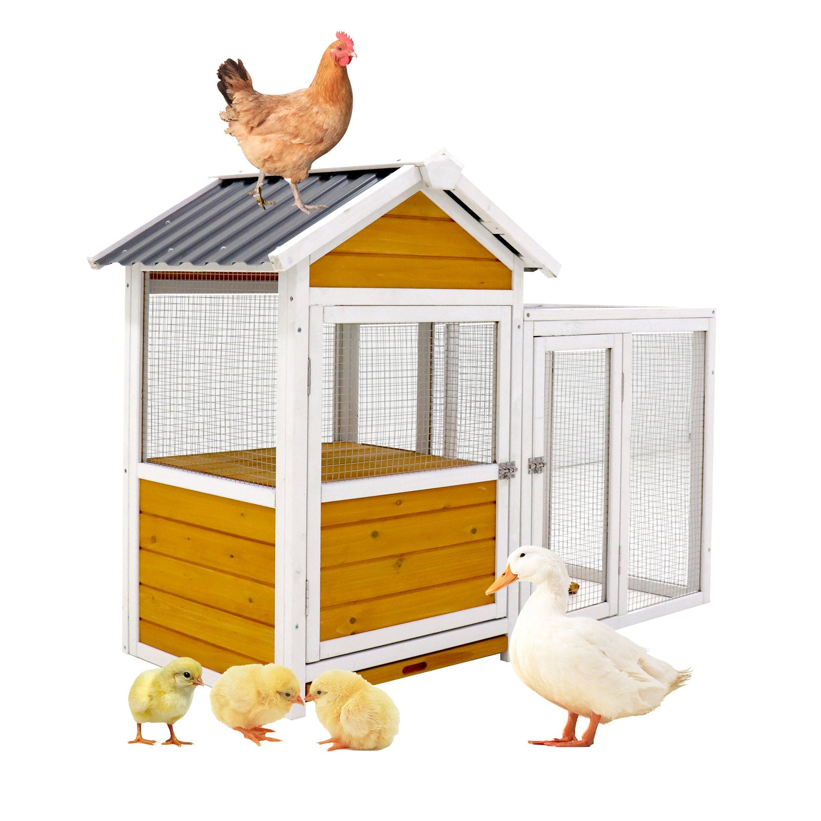 Waterproof Wooden Chicken Coop & Run