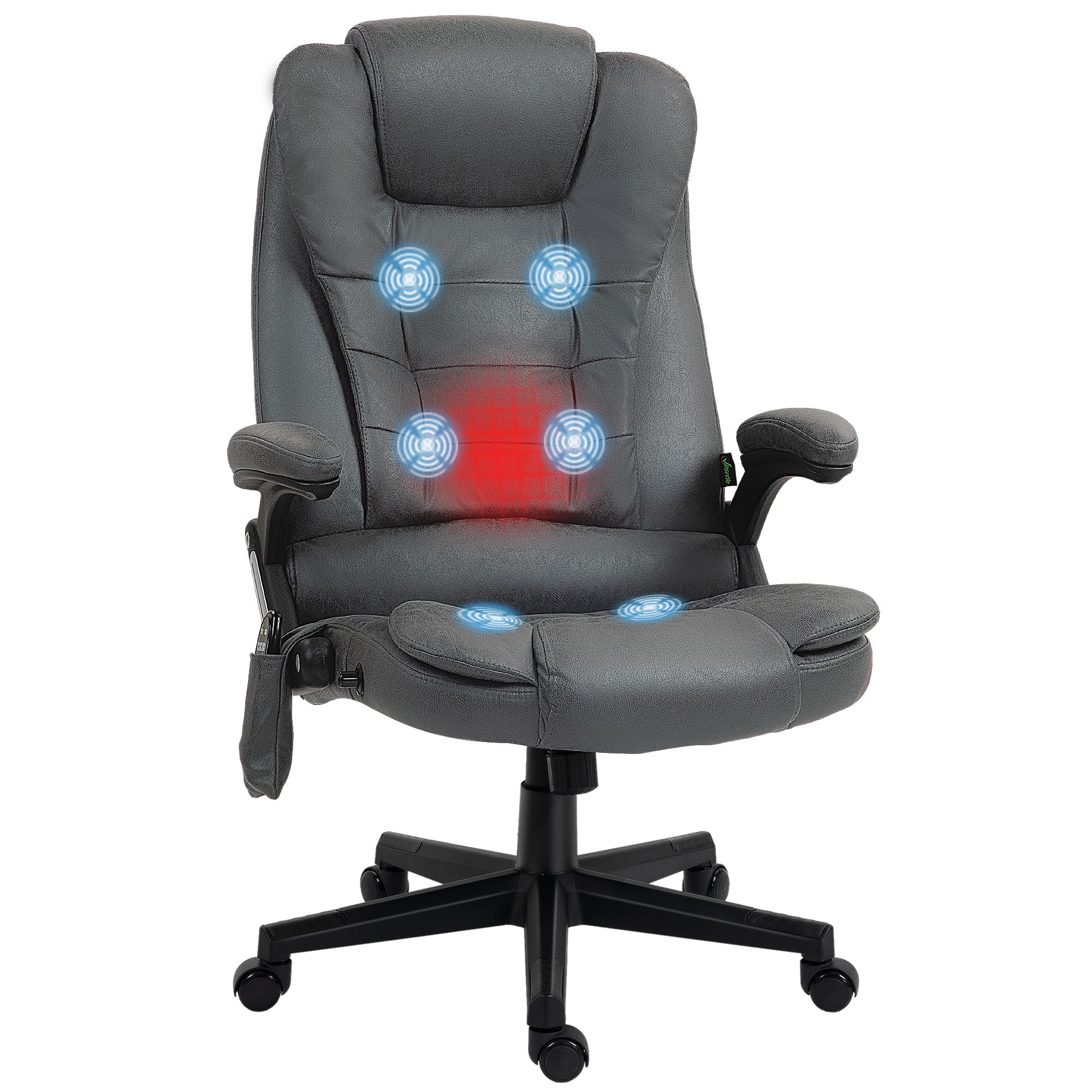 Vibrating Massage Office Chair w/ Heat, Dark Gray