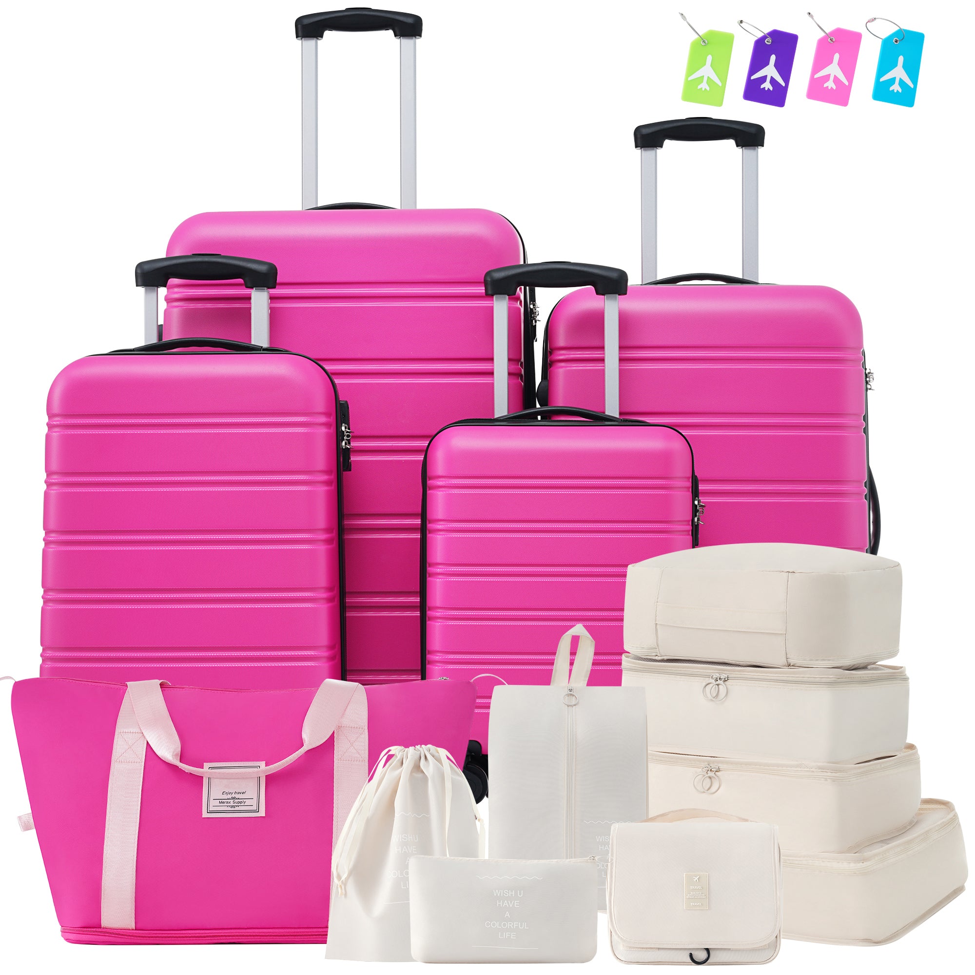 Lightweight 4-Piece Hardshell Luggage Set with TSA Lock