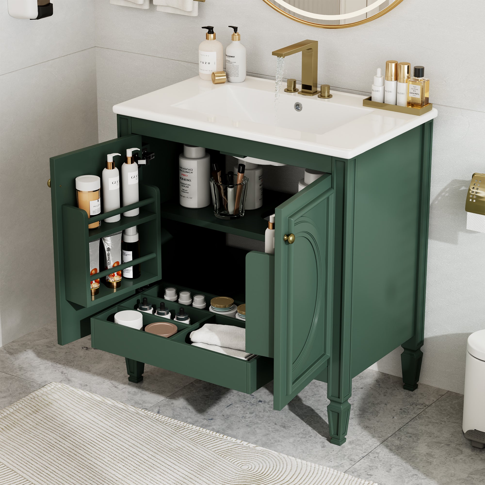 Green Vintage 30" Bathroom Vanity with Sink