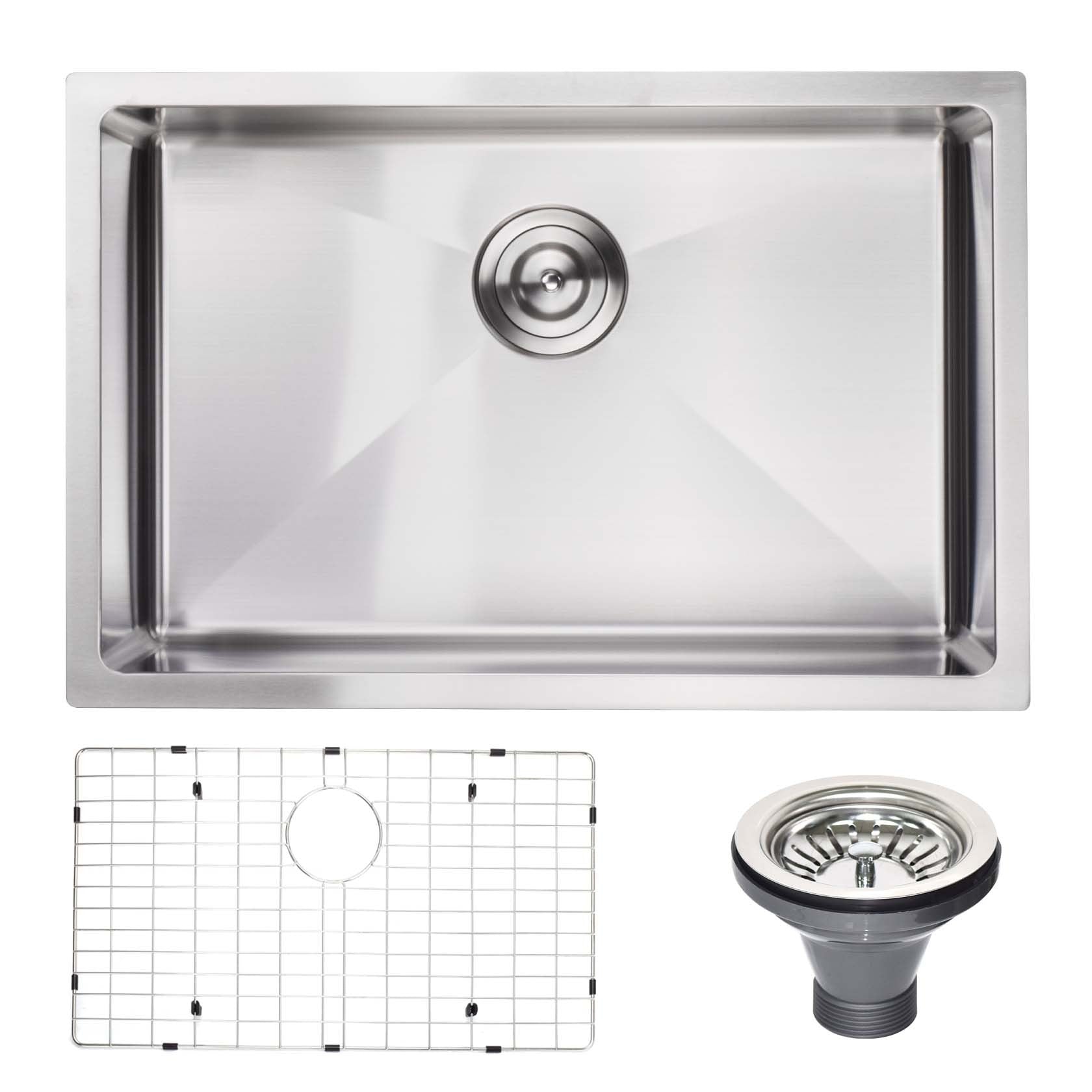 27"x18" Undermount Kitchen Sink w/ Grid