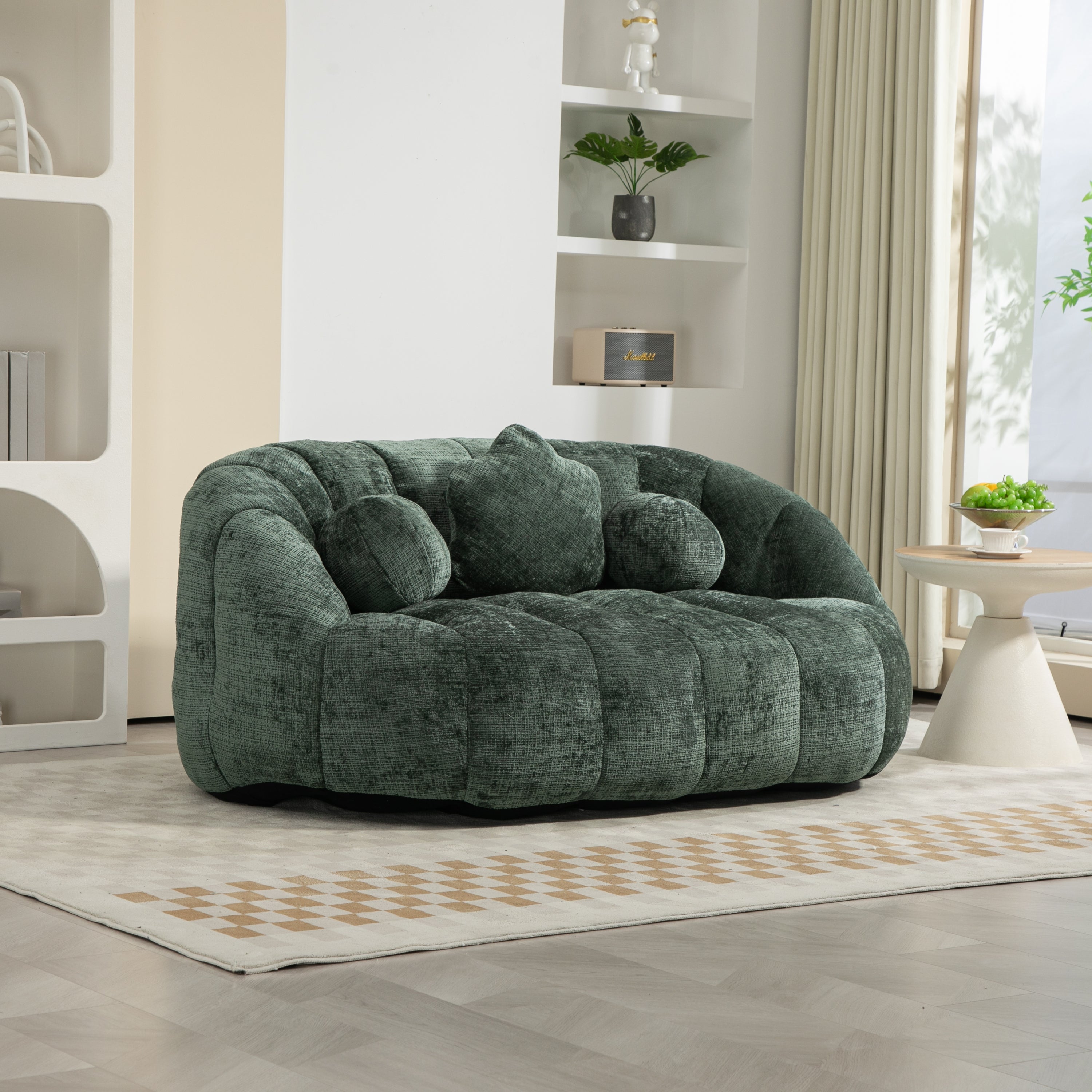 Emerald Chenille Bean Bag Chair: Durable & Cozy