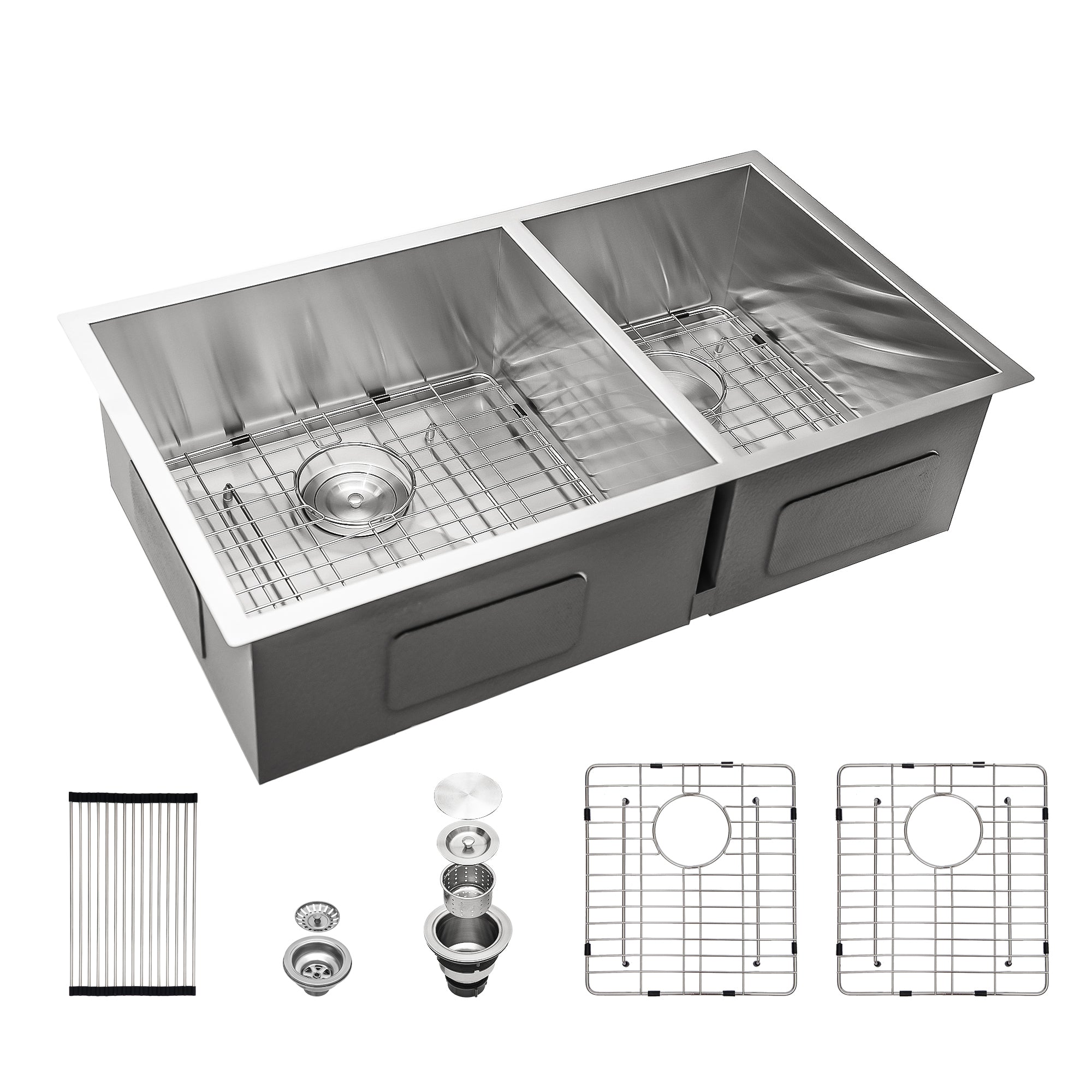 18 Gauge Stainless Steel Double Kitchen Sink (60/40)