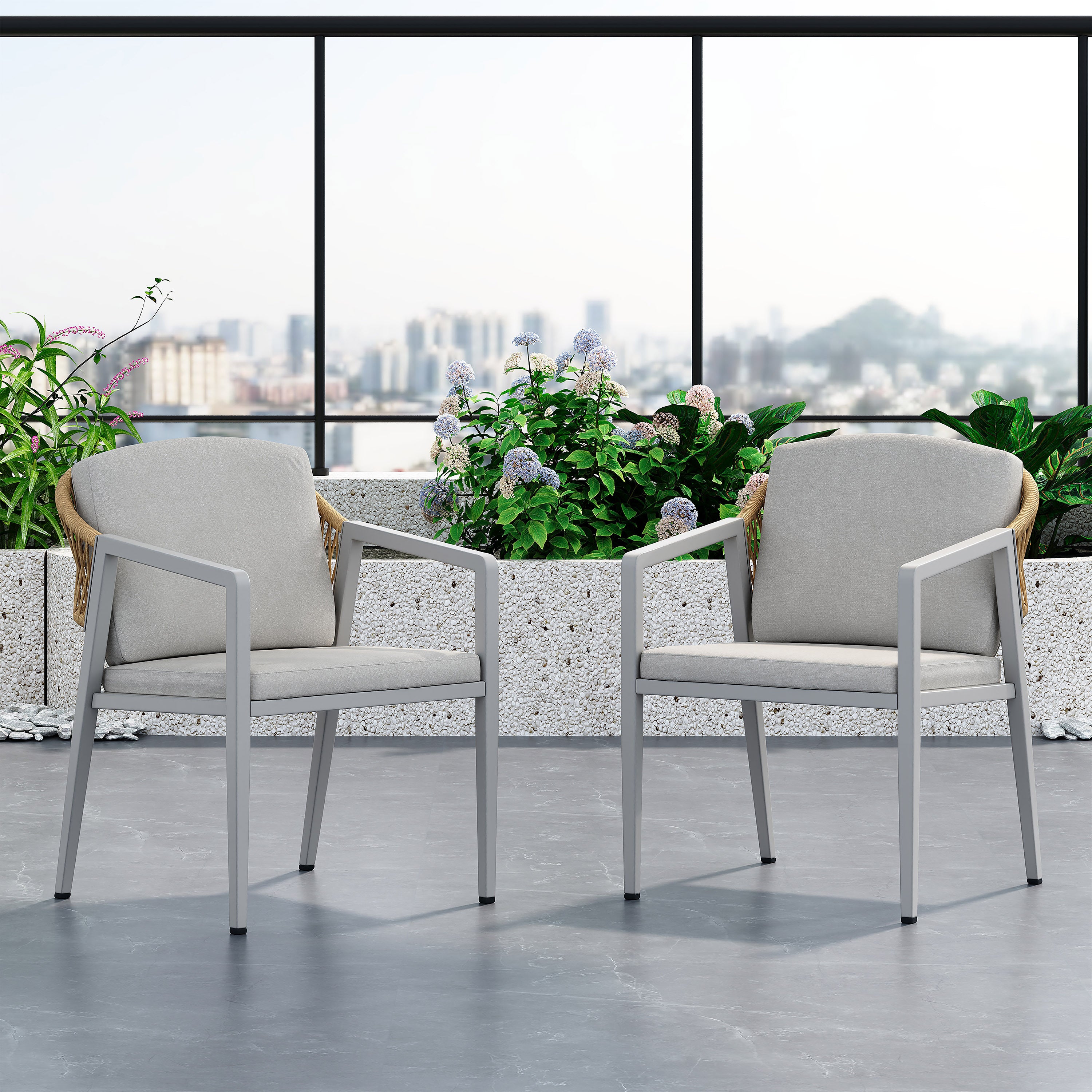Wicker Patio Chairs Set of 2: Waterproof & Comfortable