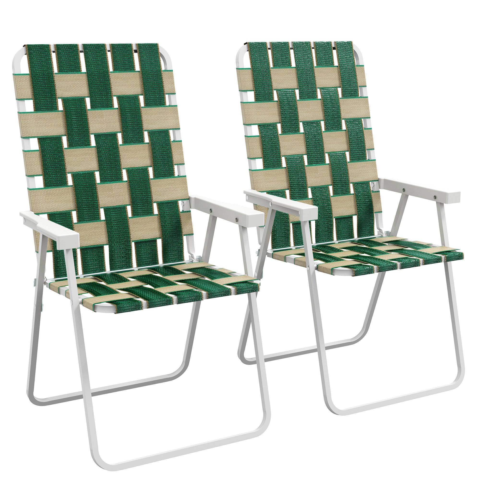 Outsunny Folding Patio Chairs: 2-Pack Green