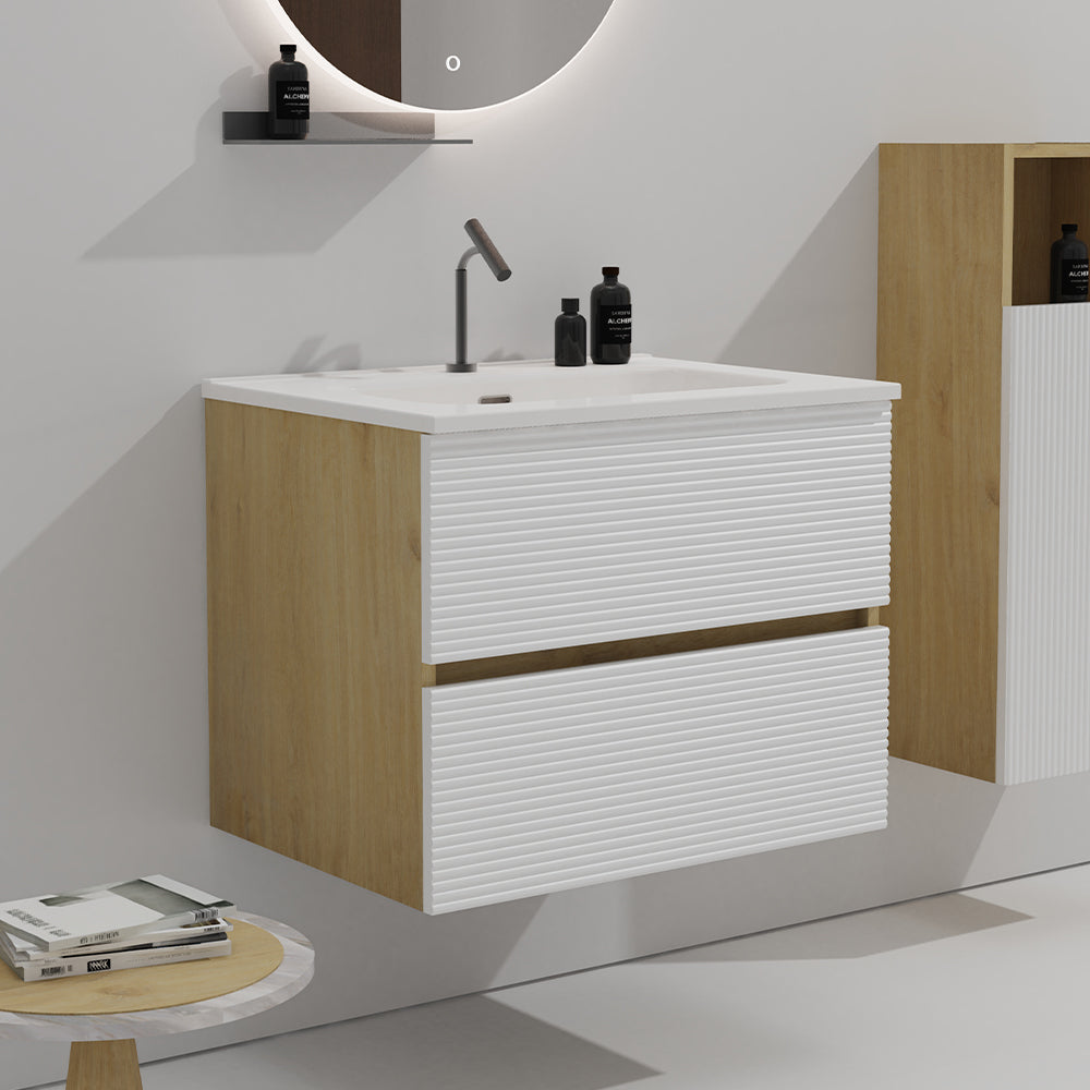 Gloria 24" Snow White Oak Bathroom Vanity