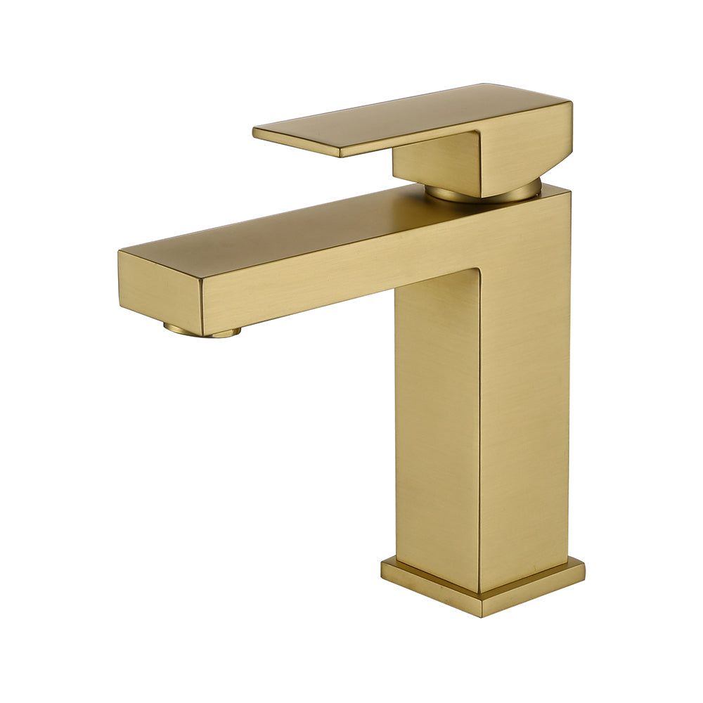 Modern Gold Bathroom Faucet: Single Handle