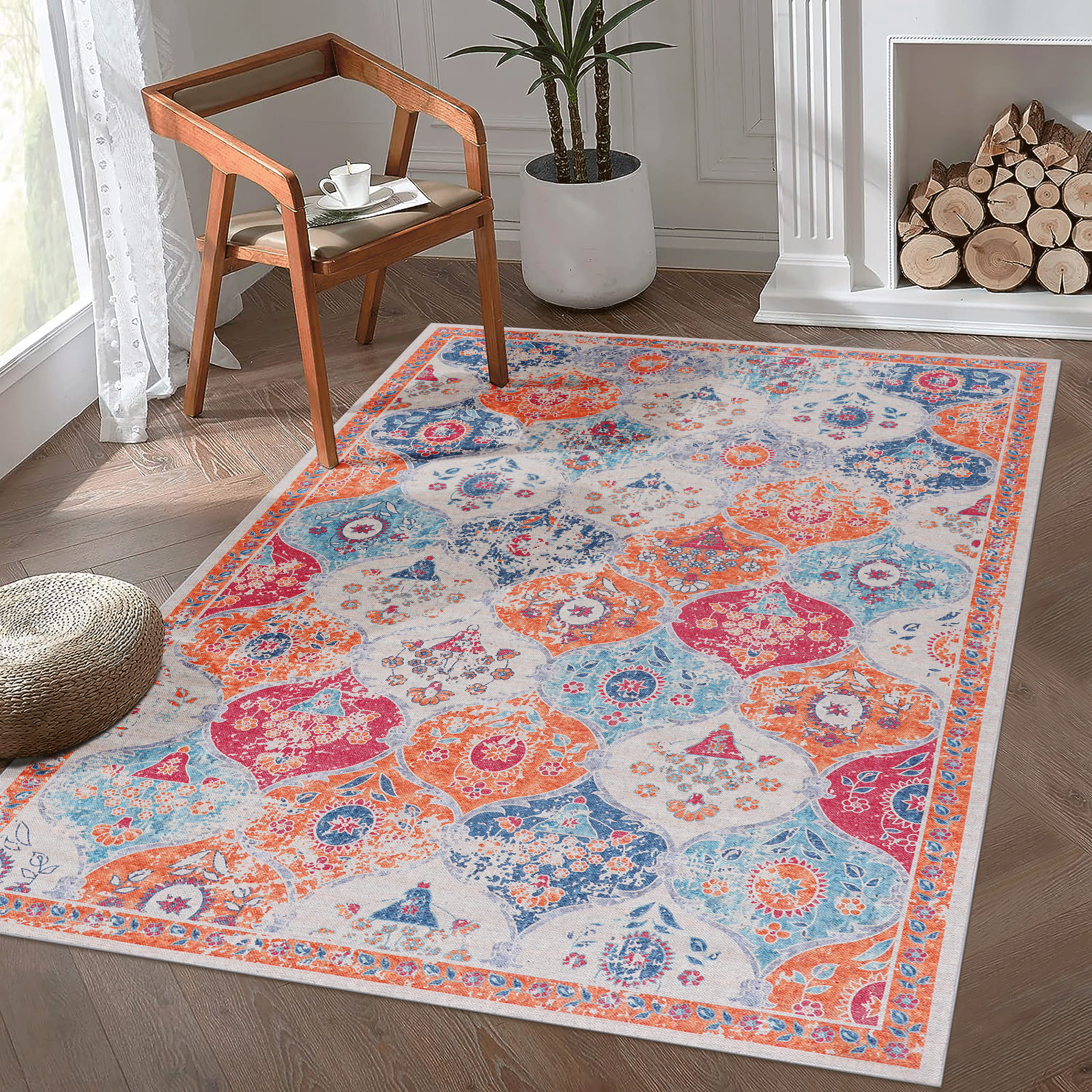 Washable 5x8 Area Rug: Soft, Non-Slip, Pet-Friendly