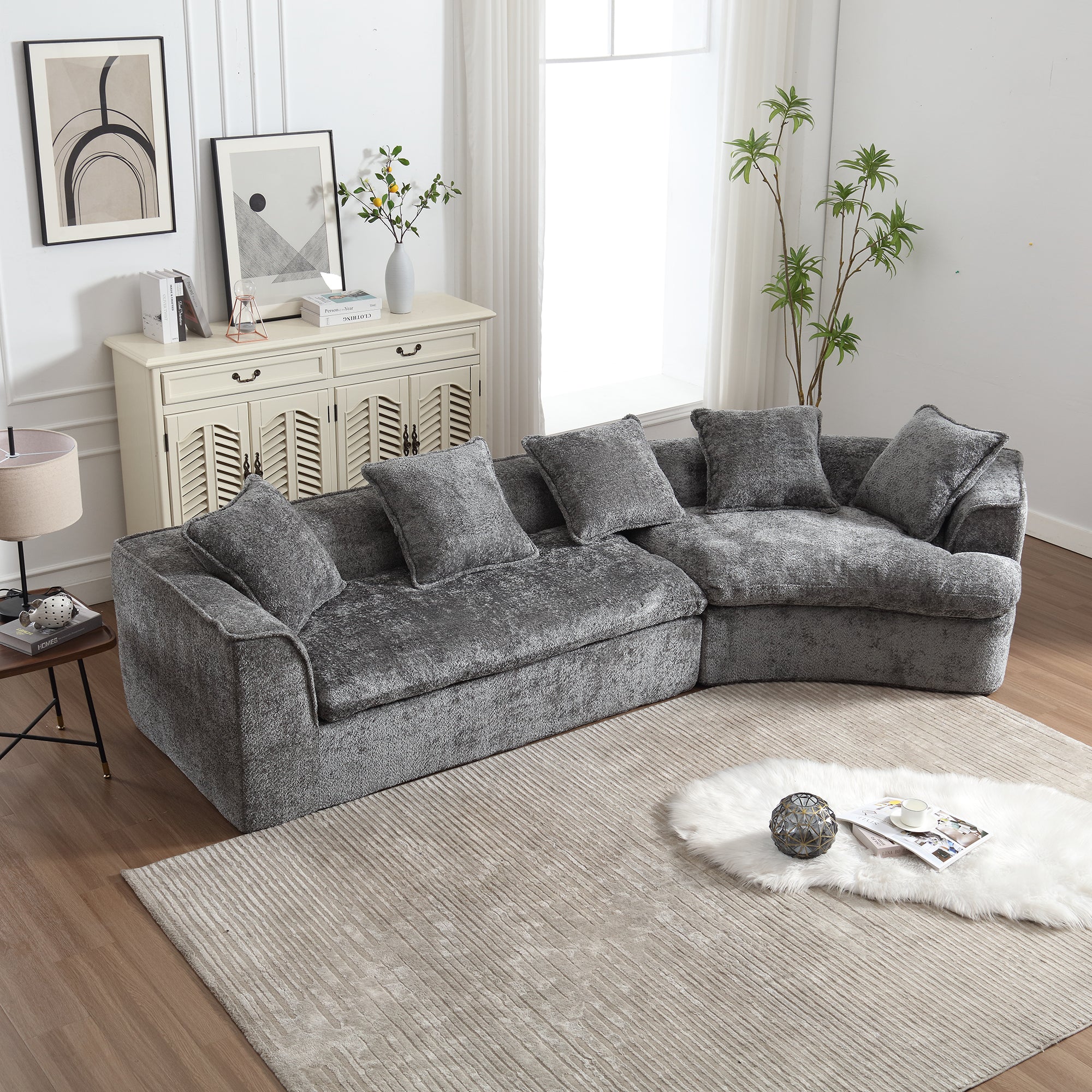 COOLMORE Boucle Sofa: Oversized & Comfy 3-Seater