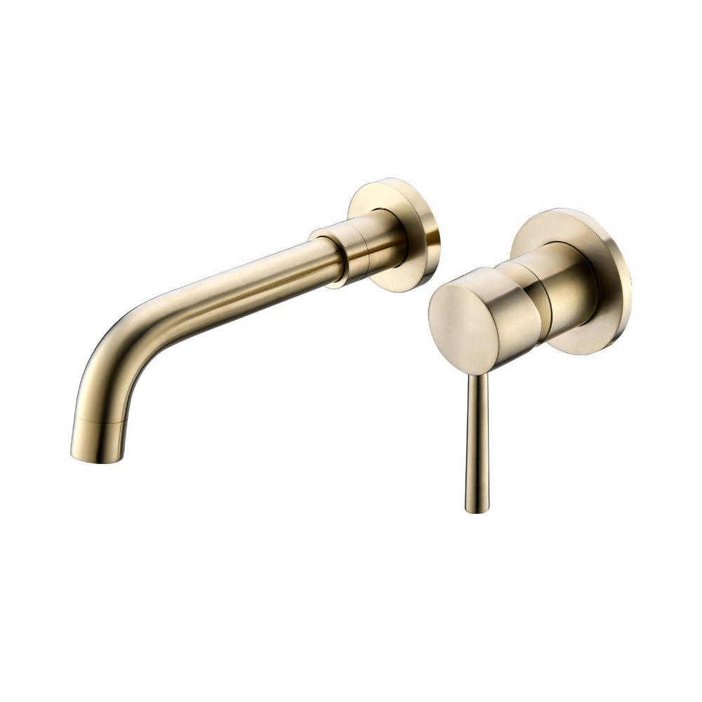 Brushed Gold Bathroom Faucet: Wall Mount Single Handle