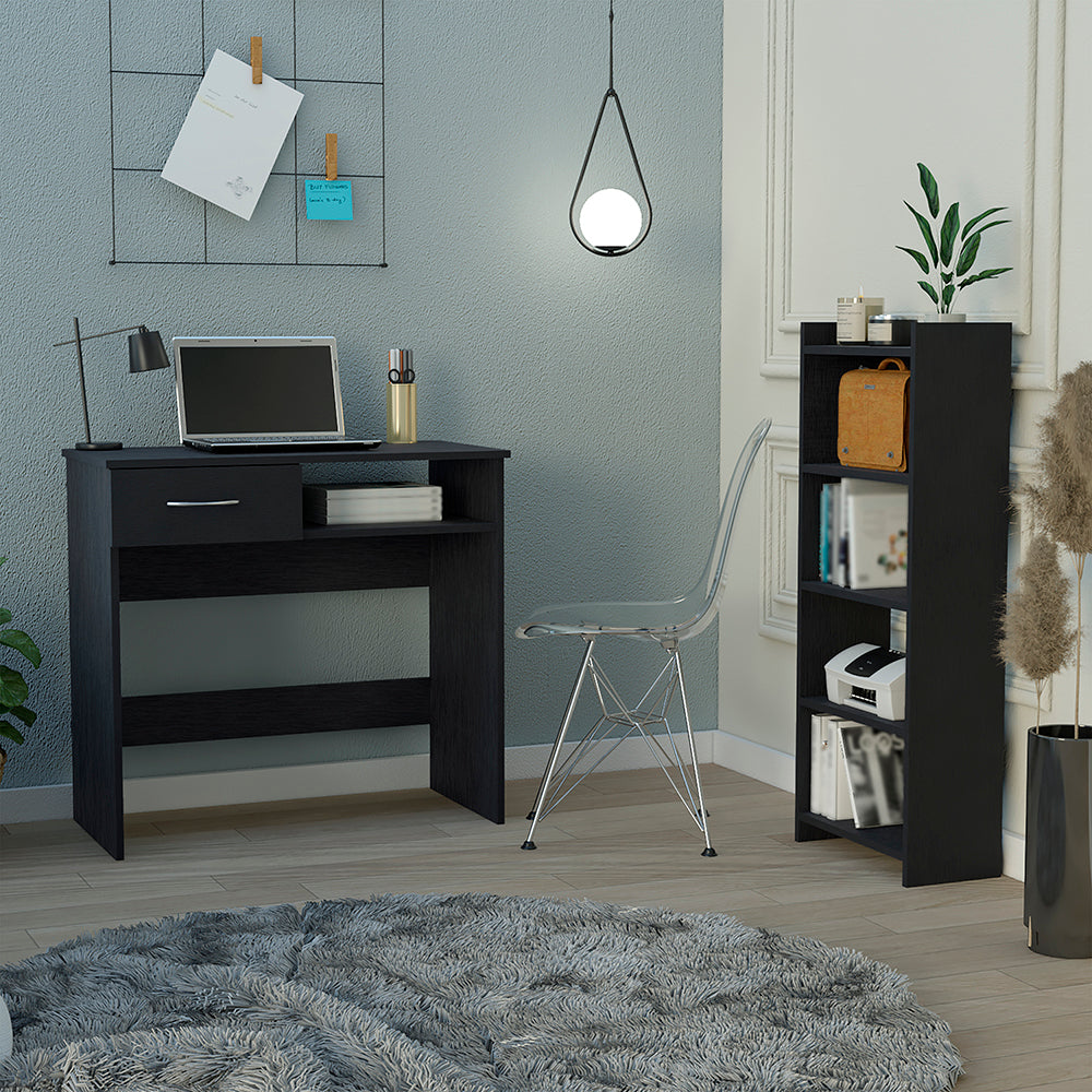 Caldwell Home Office Set w/ Keyboard Tray - Black Wengue