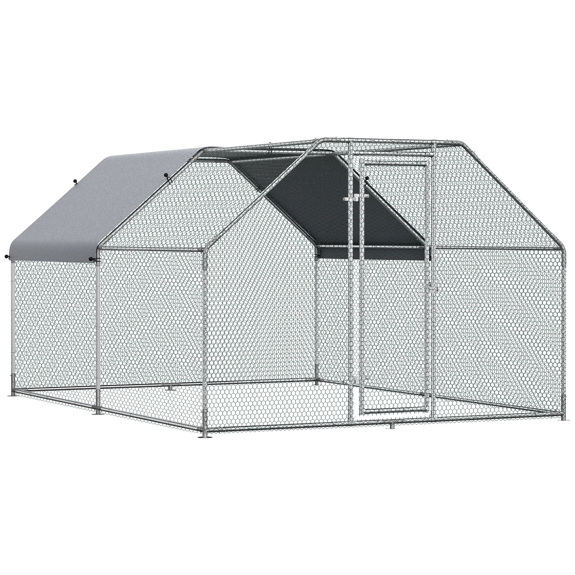 Giant Metal Chicken Coop Run w/ Cover (9x12x6.5ft)