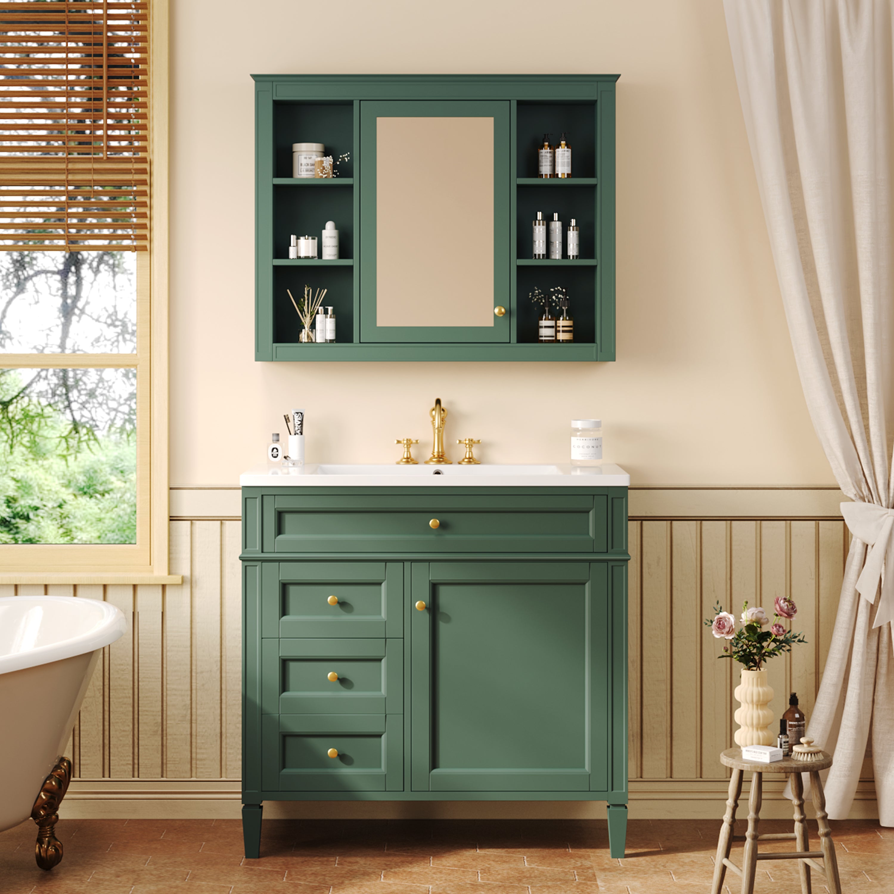 36" Modern Bathroom Vanity with Medicine Cabinet