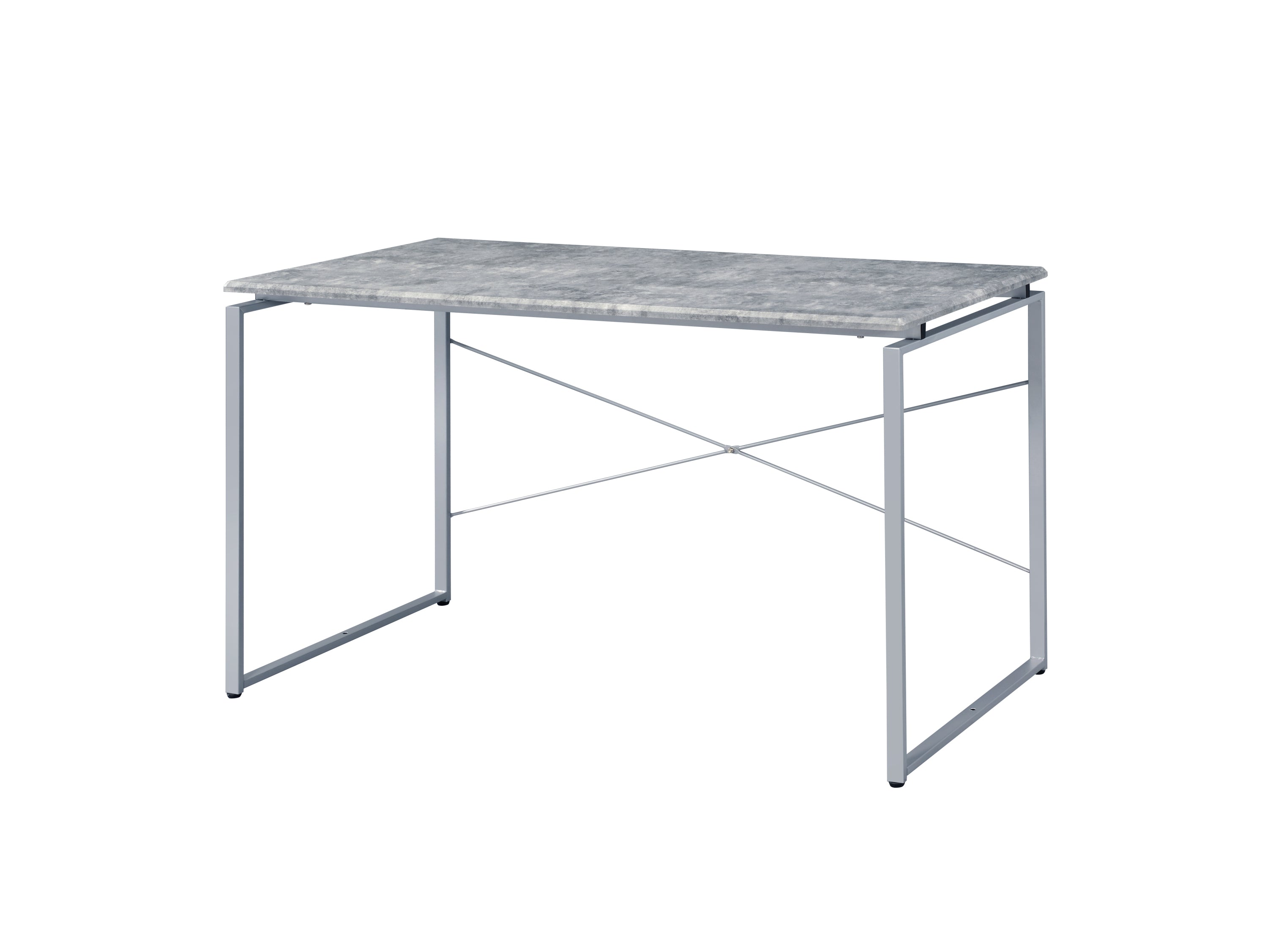 Jurgen Faux Concrete & Silver Desk | Modern Writing Desk