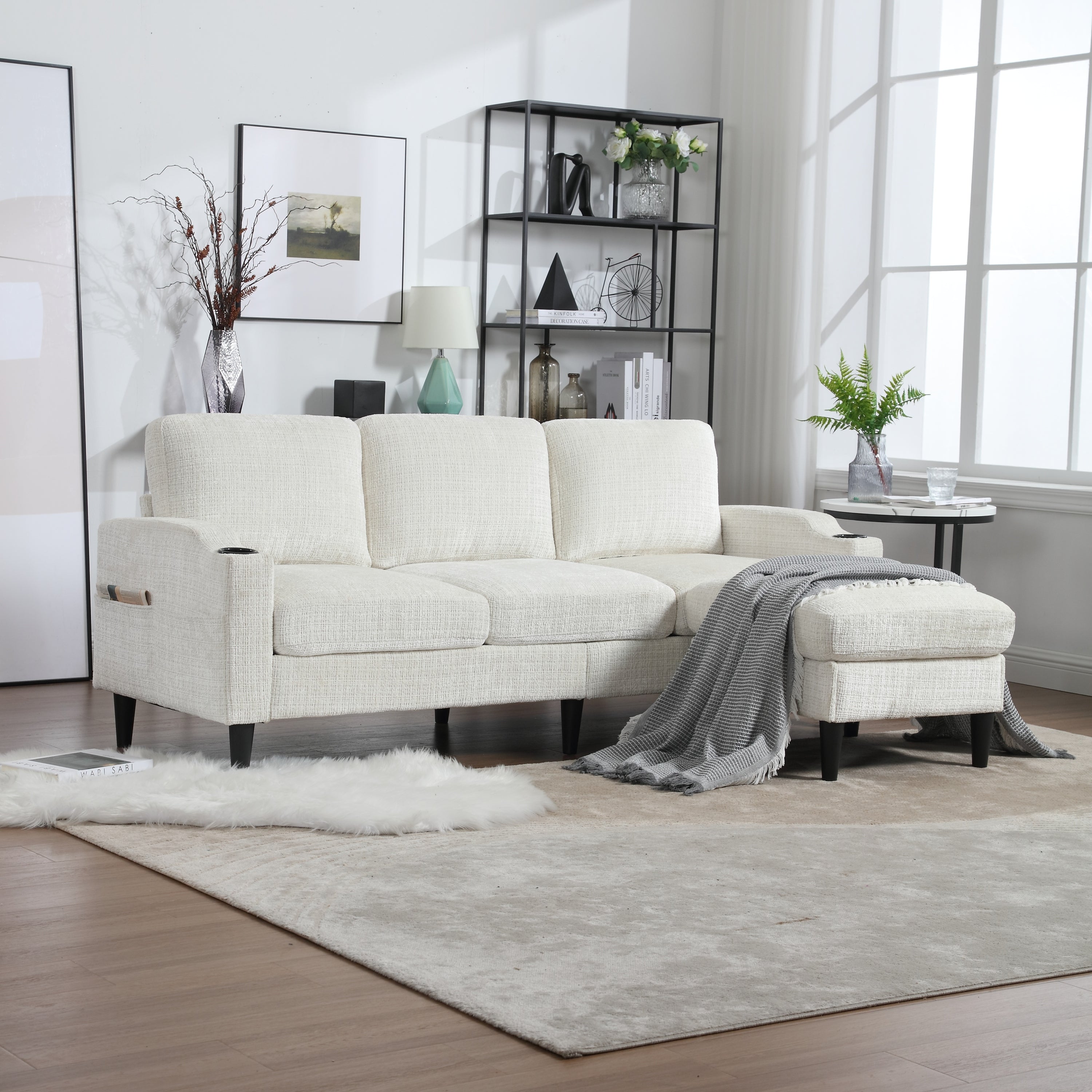 United We Win 3-Seater Sofa w/ Cup Holders & Storage